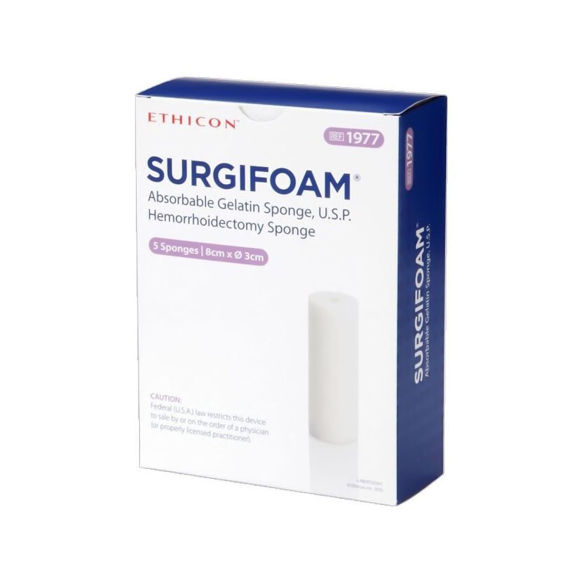 J & J Healthcare Systems - 1977 Absorbable Gelatin Sponge SURGIFOAM® 3 X 8 cm 5 Count Sterile