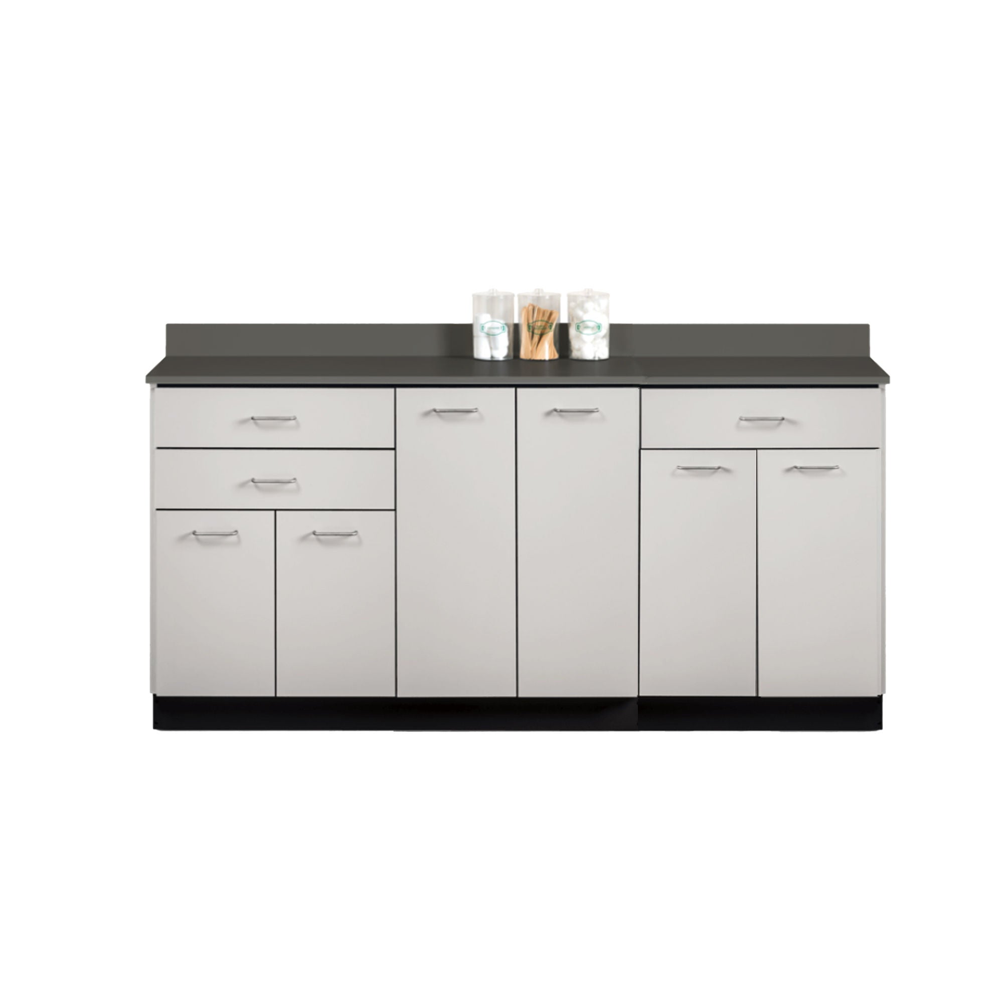 Clinton Industries - 8072-OSG-1GR Base Cabinet Model 8072 Floor Standing Laminate 3 Drawers 3 Shelves Without Lock