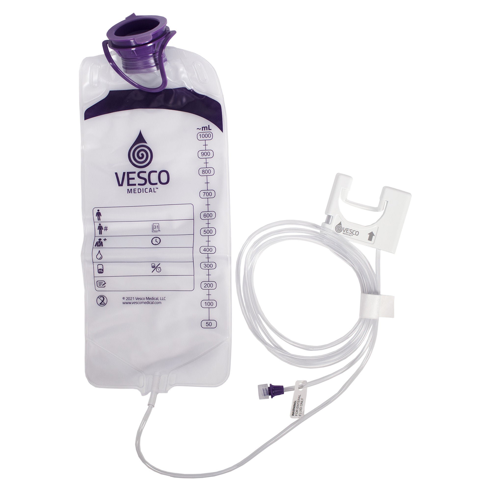 Vesco Medical - VED-054 Enteral Feeding Pump Bag Set Vesco Q 1000 mL PVC NonSterile