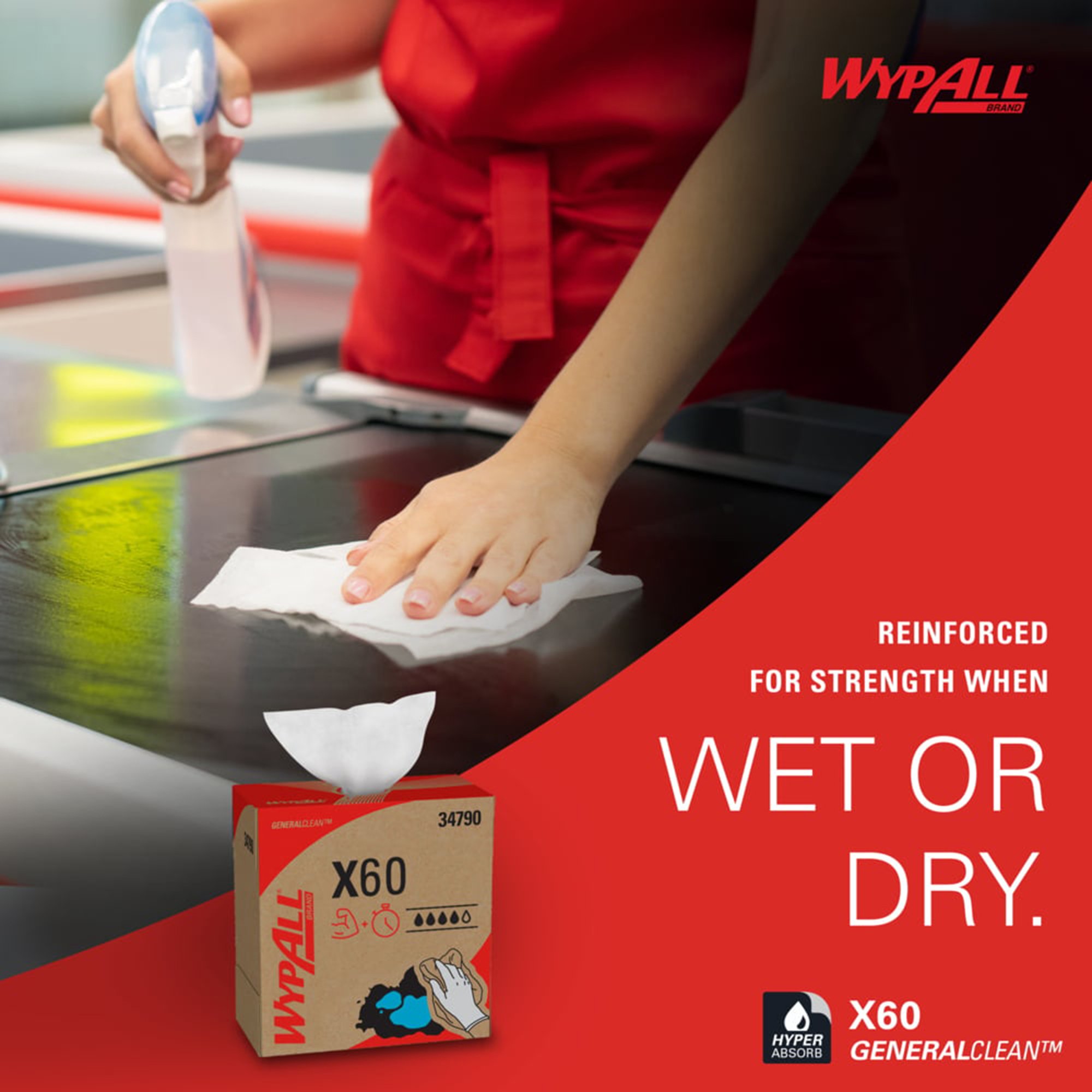 WypAll GeneralClean X60 Multipurpose Task Wipe 34790 by Kimberly Clark