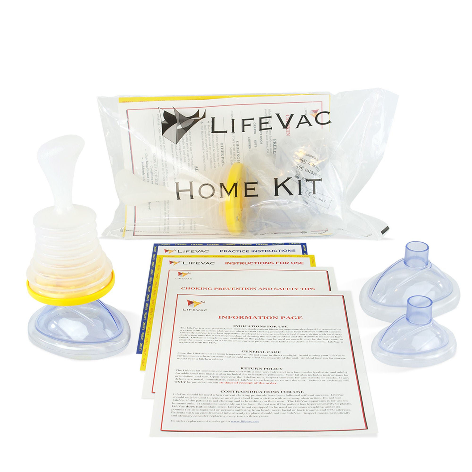LifeVac LLC - LVT1002 LifeVac Home Kit - Portable Choking Rescue Device, Kid & Adult Masks