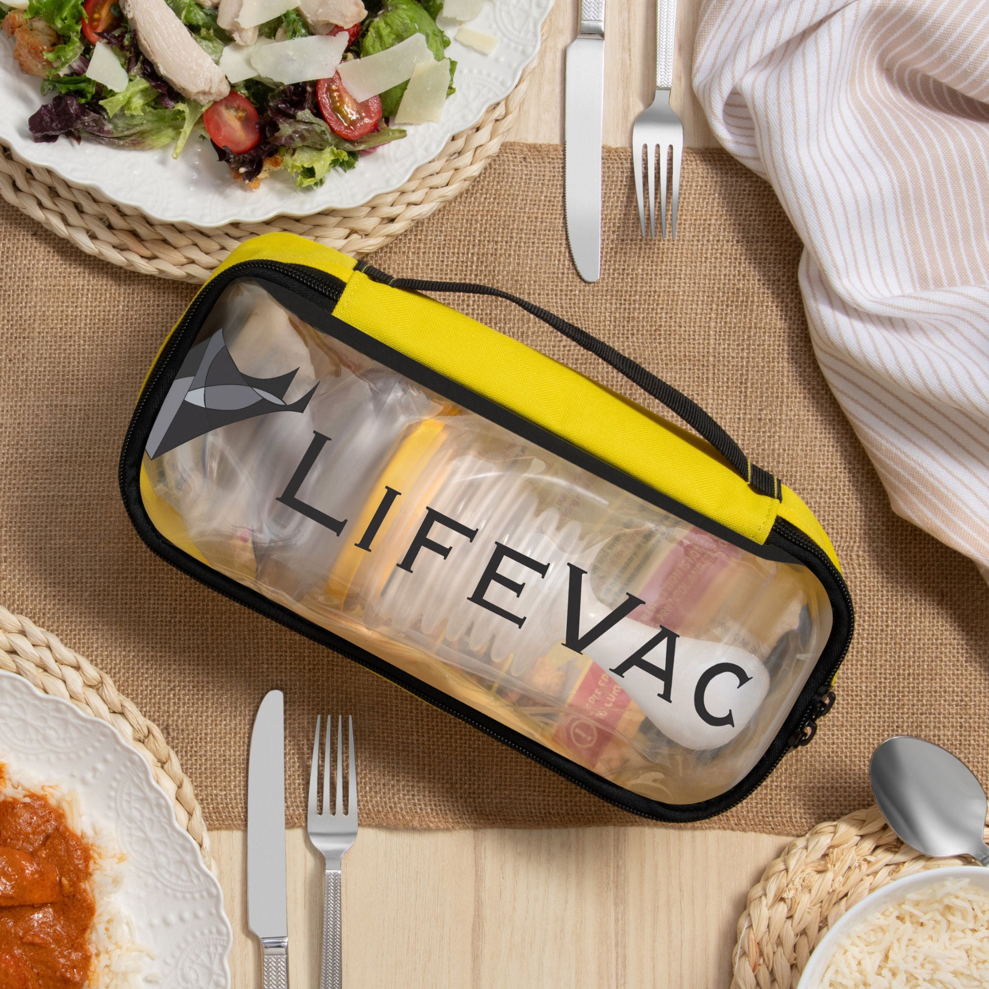 LifeVac LLC - LVTK7001-RC LifeVac Travel Kit – Portable Choking Rescue Device, Travel Bag – Yellow