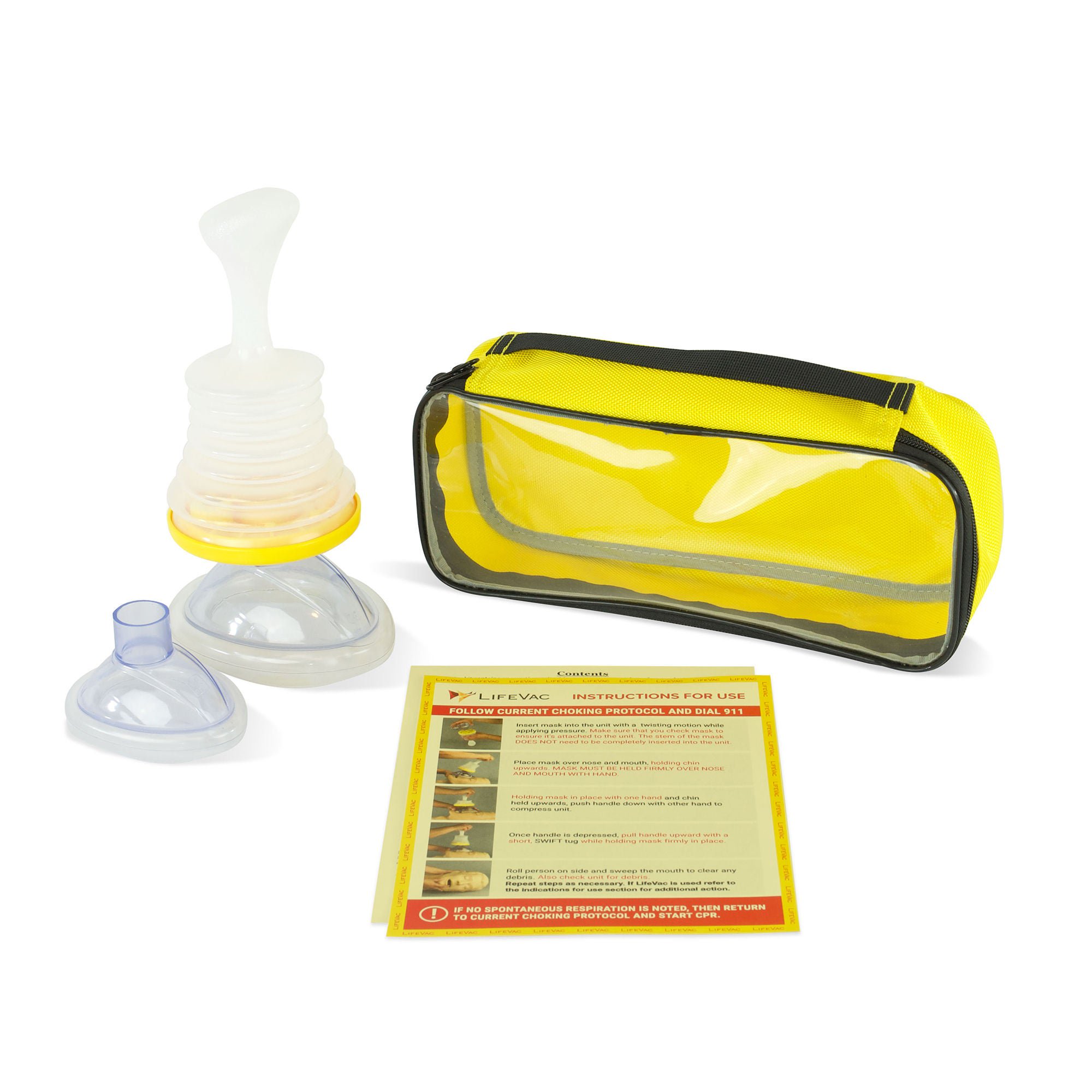 LifeVac LLC - LVTK7001-RC LifeVac Travel Kit – Portable Choking Rescue Device, Travel Bag – Yellow