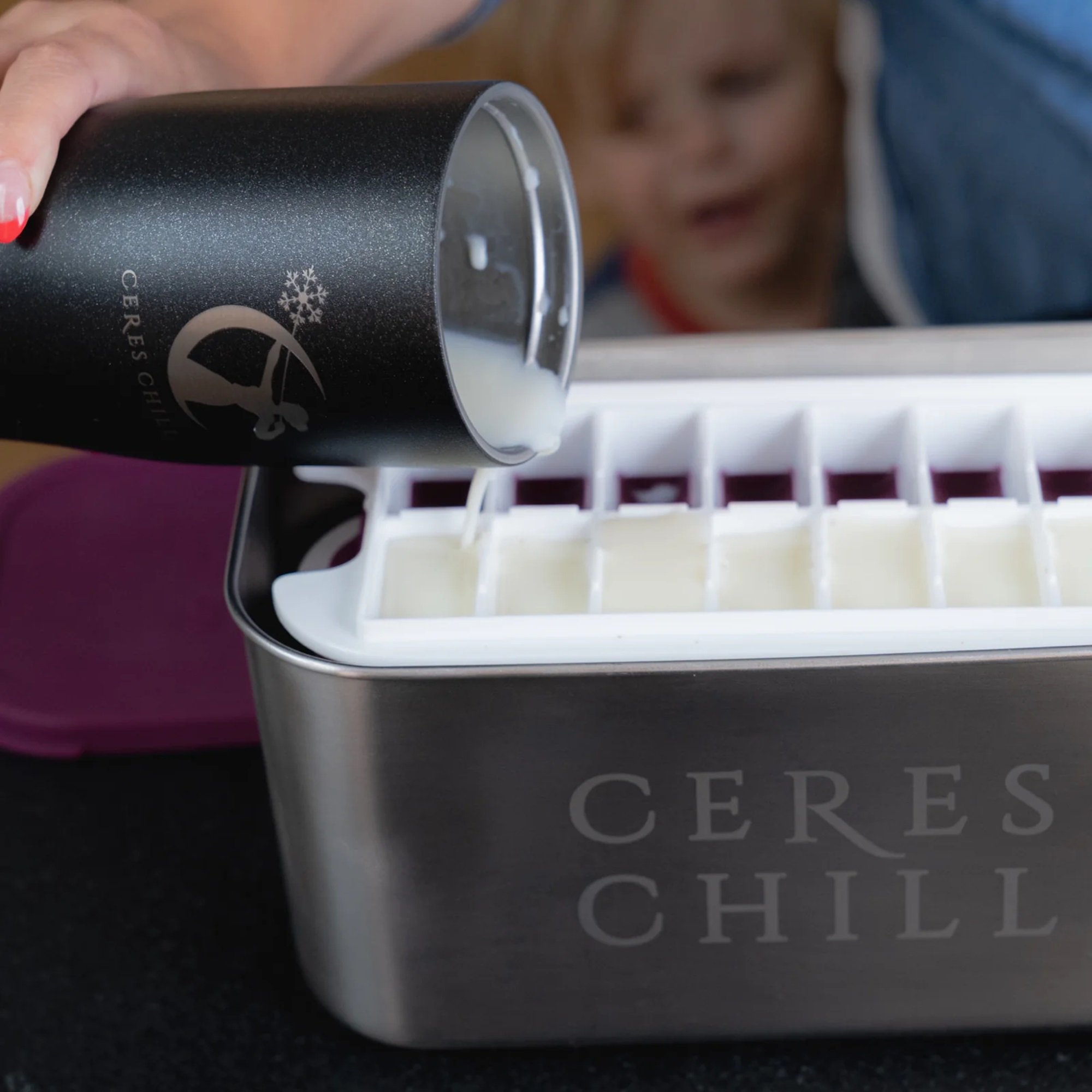 Ceres Chill Co CC-1-MLK-STCH-LX - Ceres Chill Milkstache Luxe Breast Milk Freezing Container - 1/Each, 18/Case