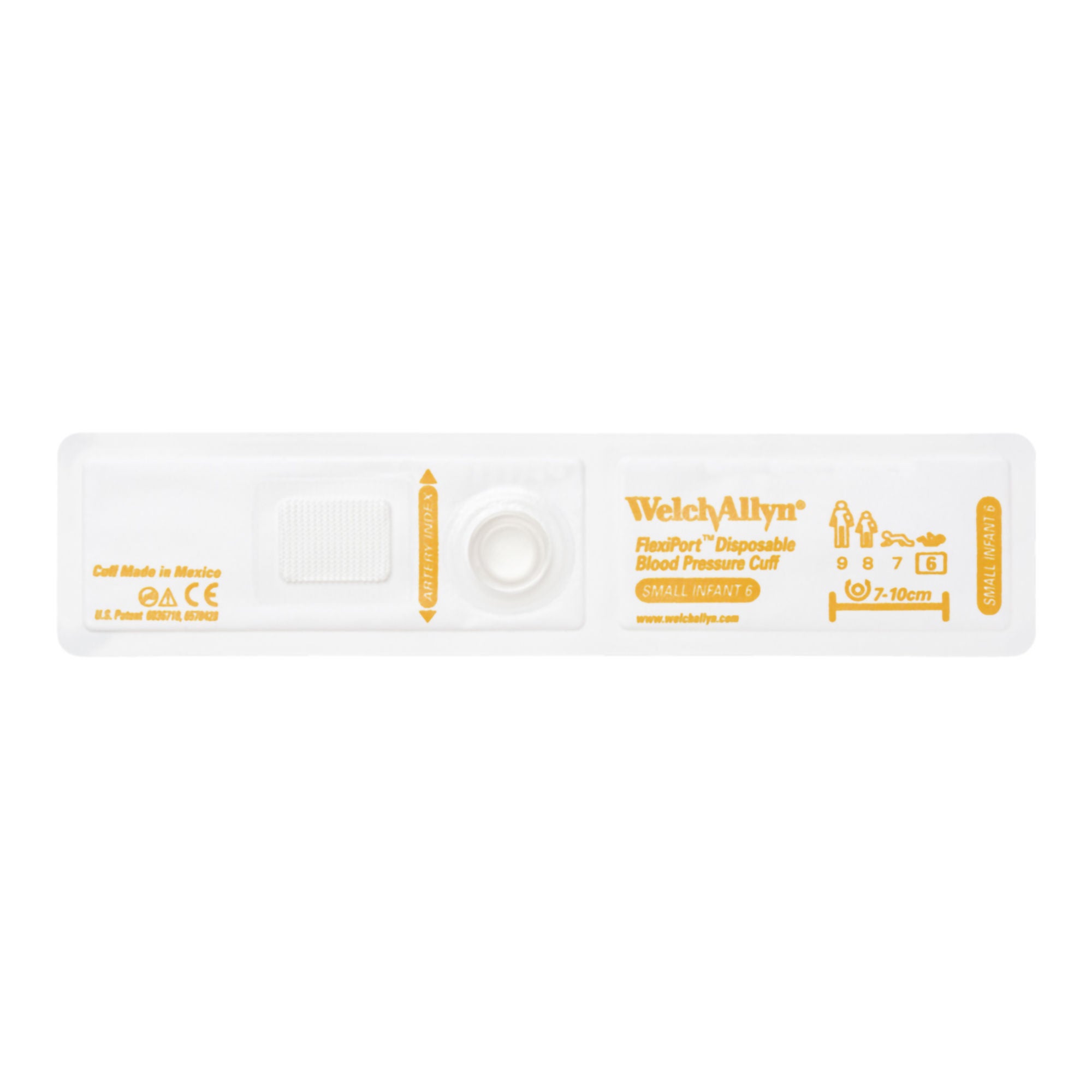 Welch Allyn - SOFT-06 Single Patient Use Blood Pressure Cuff FlexiPort® 7 to 10 cm Arm Soft Fabric Cuff Infant Cuff