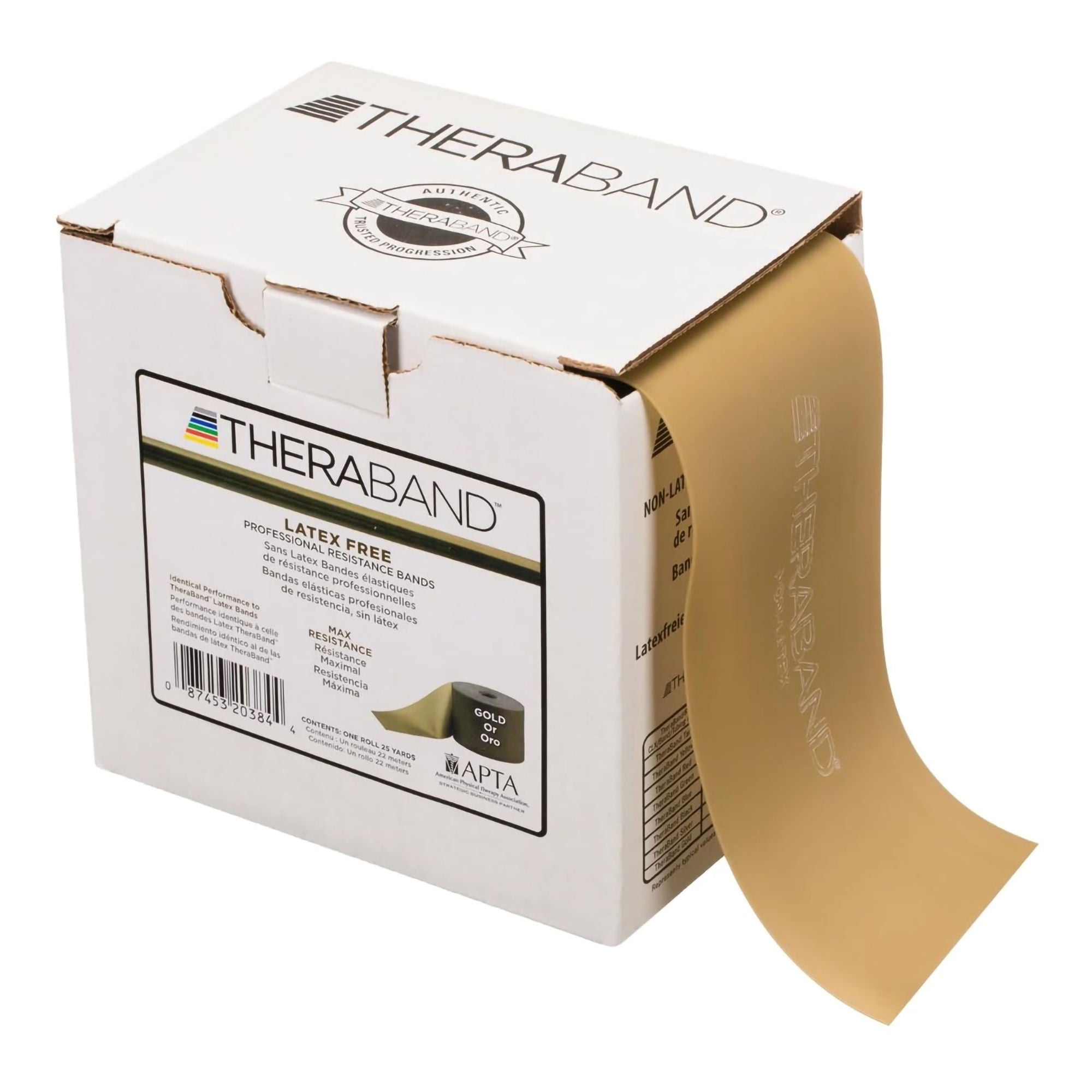 Performance Health - 081671403 Exercise Resistance Band with Dispenser Box TheraBand® Non-Latex Gold 25 Yard Length Level 7 Resistance