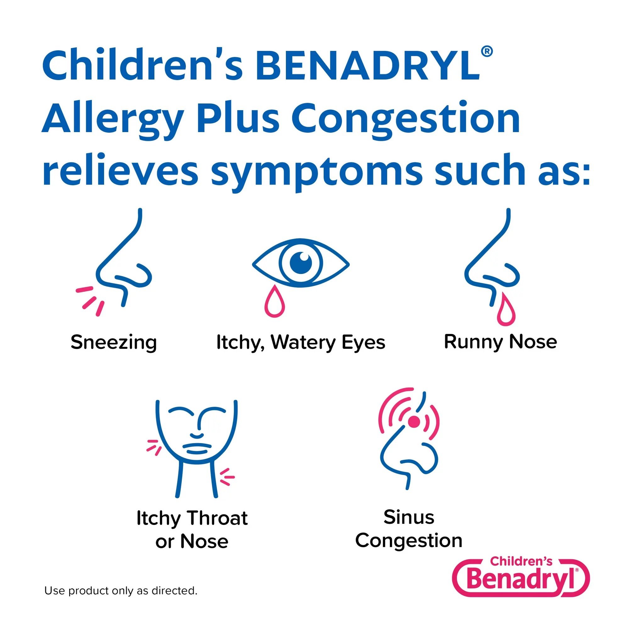 J & J Sales 50580034101 - Benadryl® Children's Allergy Plus Congestion Liquid Grape Flavor, 4 ounces - 1/Each