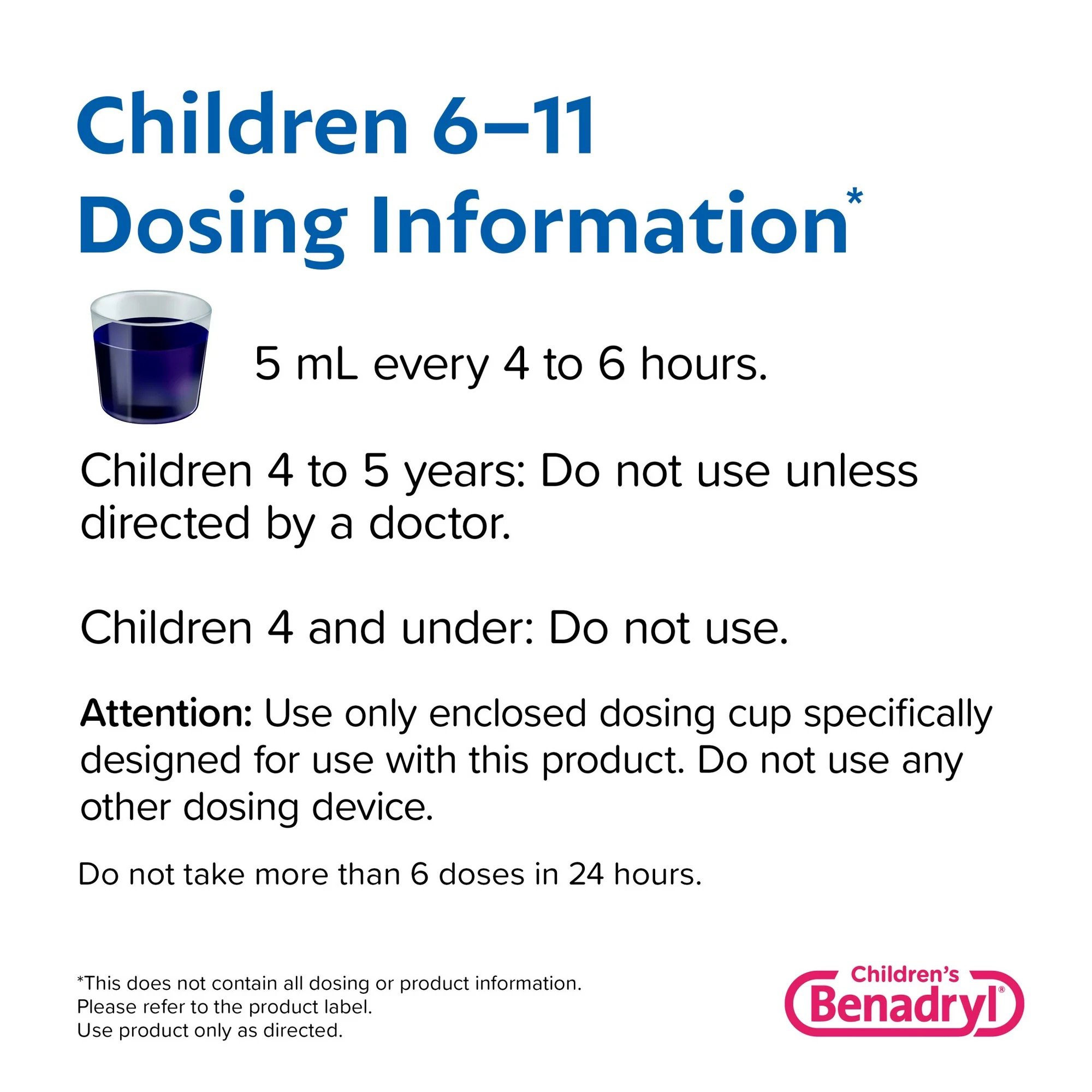 J & J Sales 50580034101 - Benadryl® Children's Allergy Plus Congestion Liquid Grape Flavor, 4 ounces - 1/Each