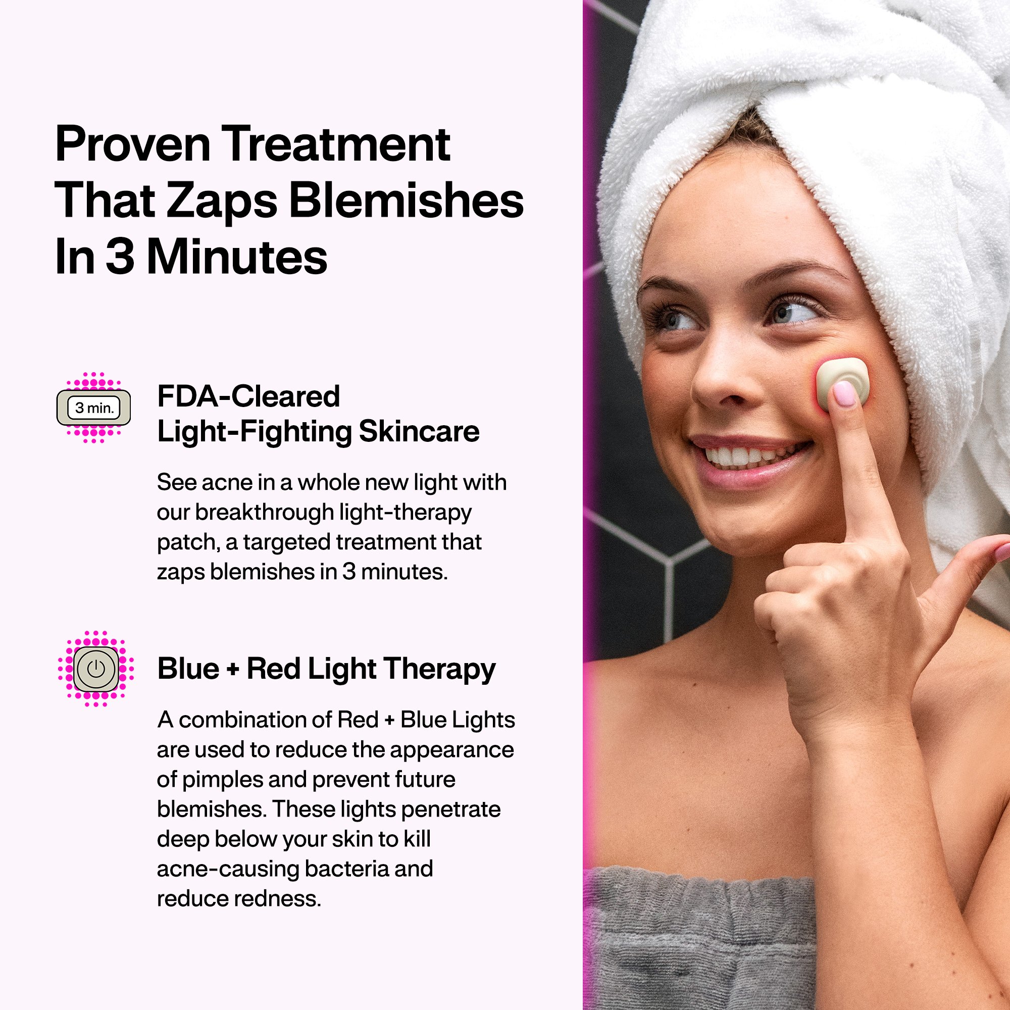 LED Technologies Inc ACPOD - LAB Acne Light Therapy Patch Acne Treatments with Lightpod and Four Hydrogrips - 1/Each, 96/Case
