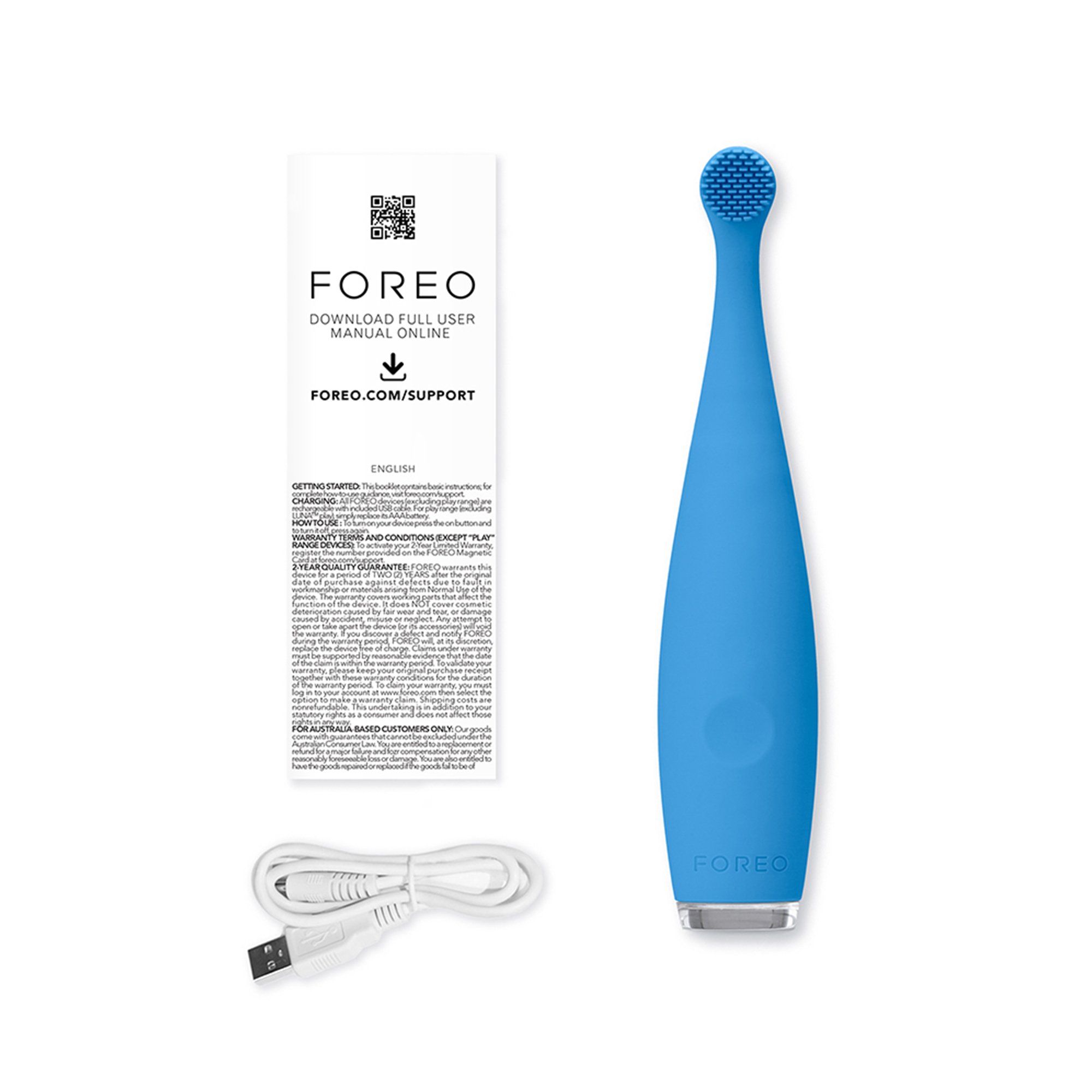 Foreo Inc F9861 - ISSA™ baby Soft Silicone Sonic Toothbrush, Bubble Blue Dino - 1/Each