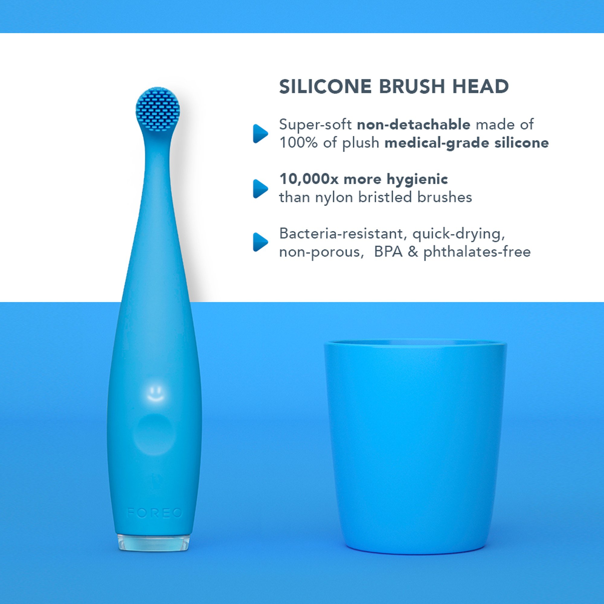 Foreo Inc F9861 - ISSA™ baby Soft Silicone Sonic Toothbrush, Bubble Blue Dino - 1/Each