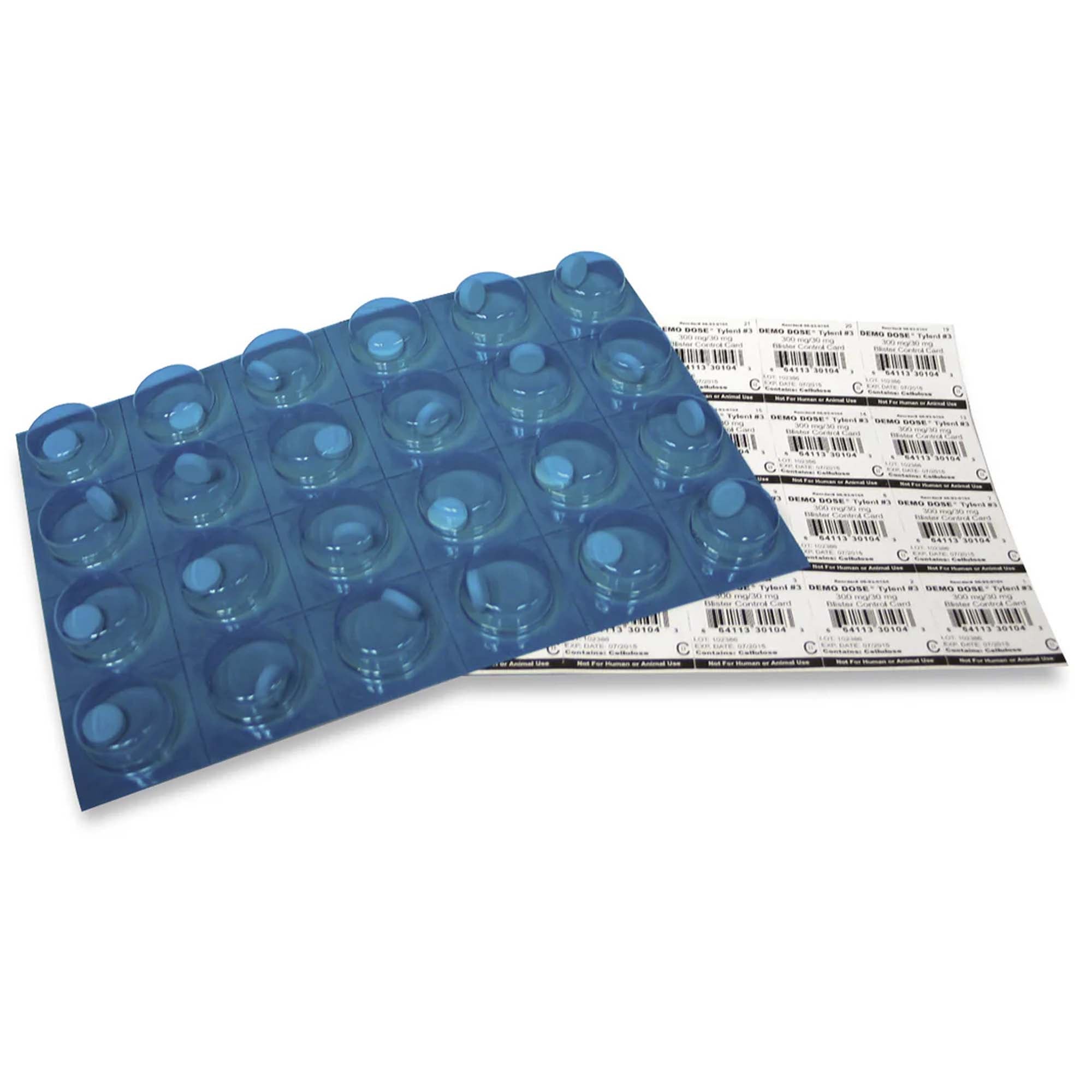 Nasco Healthcare - PN01040 Clinical Training Medication Demo Dose® Tylenl #3 Tablet Blister Pack 300 mg / 30 mg
