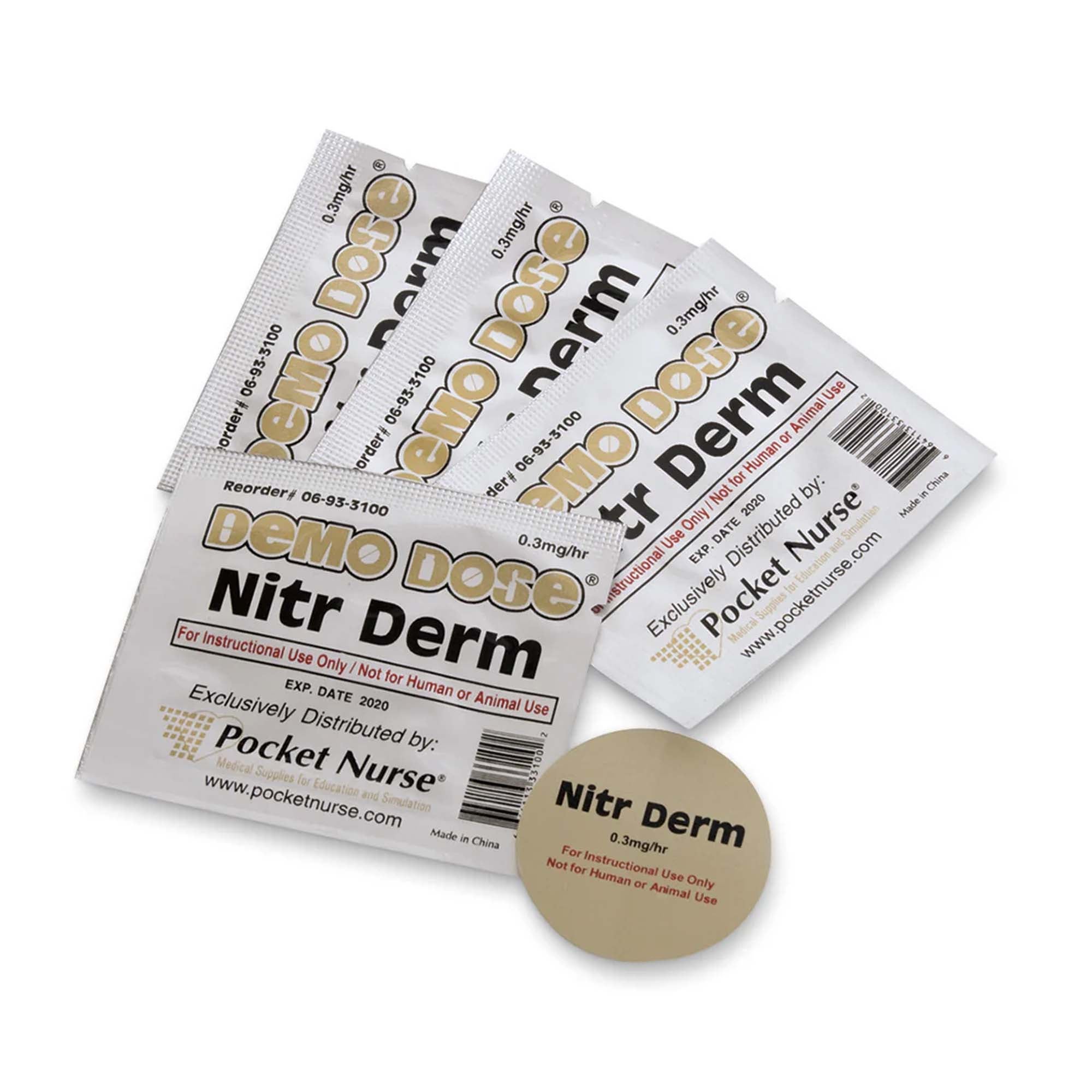 Nasco Healthcare - PN01196 Clinical Training Medication Demo Dose® Nitr Derm Patch 0.3 mg / hr