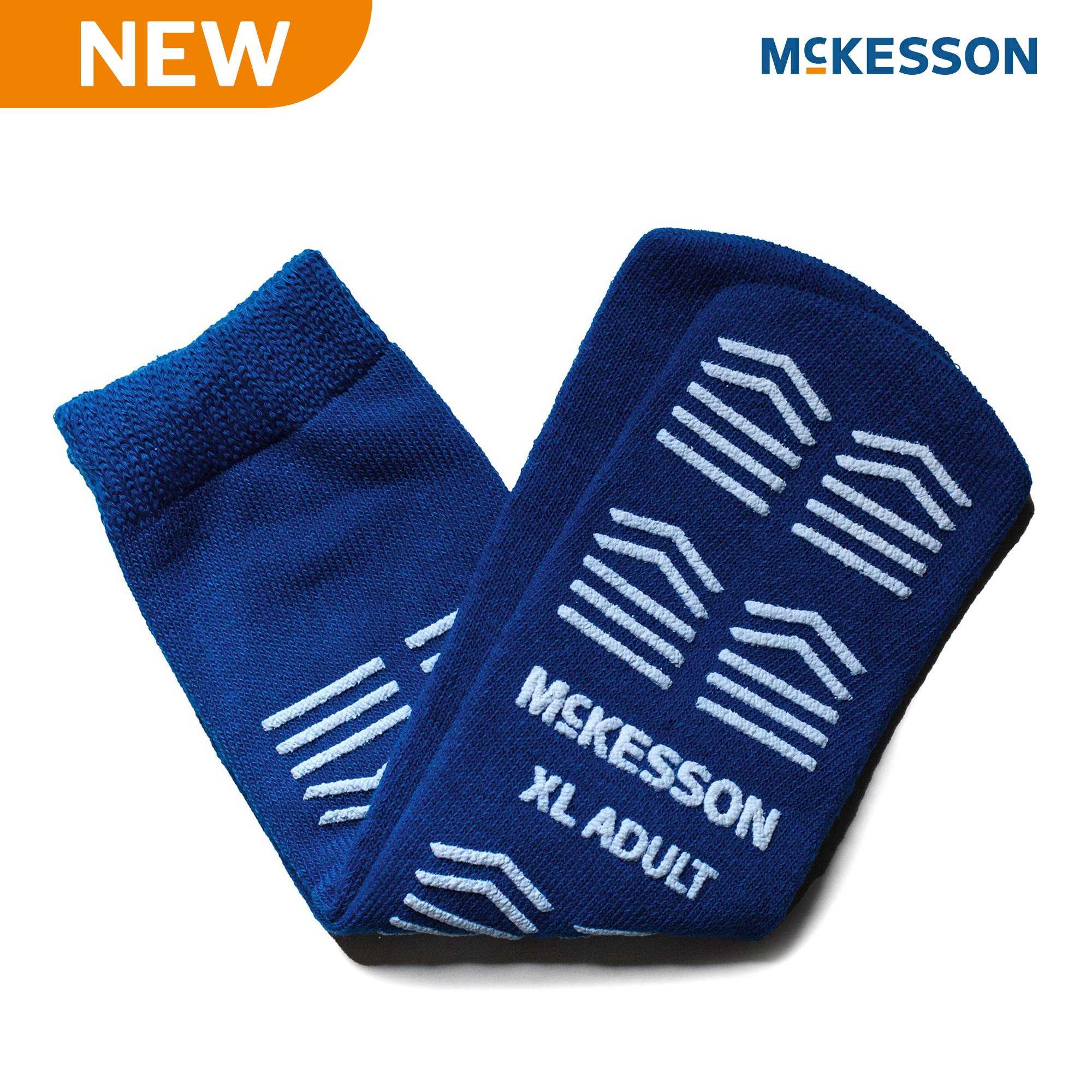 McKesson Brand 16-XL-3816 - McKesson Slipper Socks, Single Tread, Extra Large, Dark Blue - 1/Pair, 48/Case