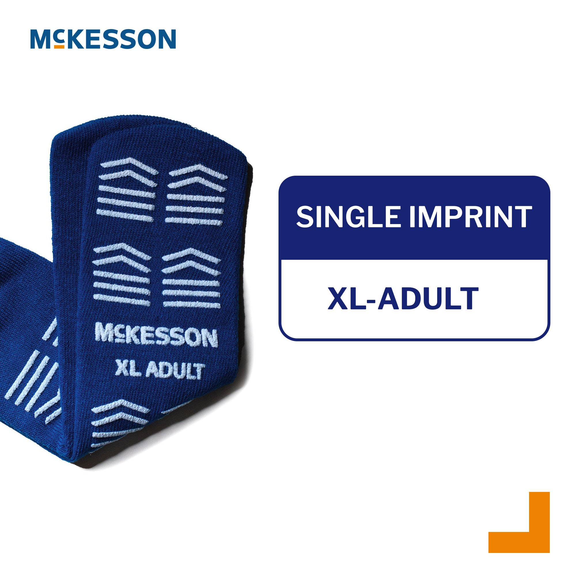 McKesson Brand 16-XL-3816 - McKesson Slipper Socks, Single Tread, Extra Large, Dark Blue - 1/Pair, 48/Case