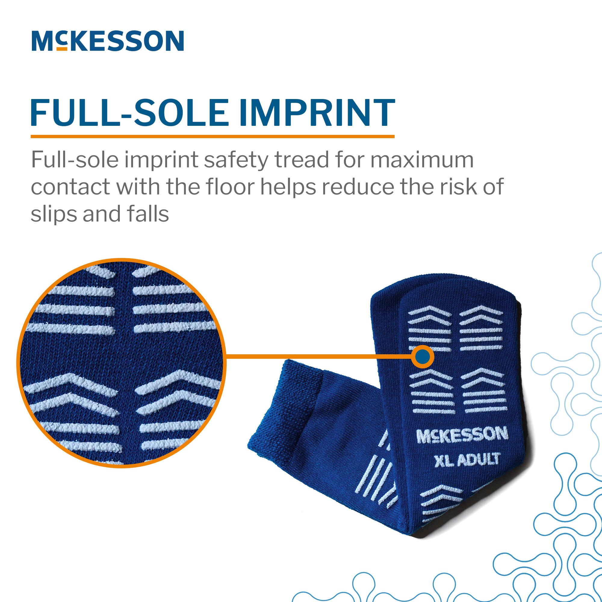 McKesson Brand 16-XL-3816 - McKesson Slipper Socks, Single Tread, Extra Large, Dark Blue - 1/Pair, 48/Case