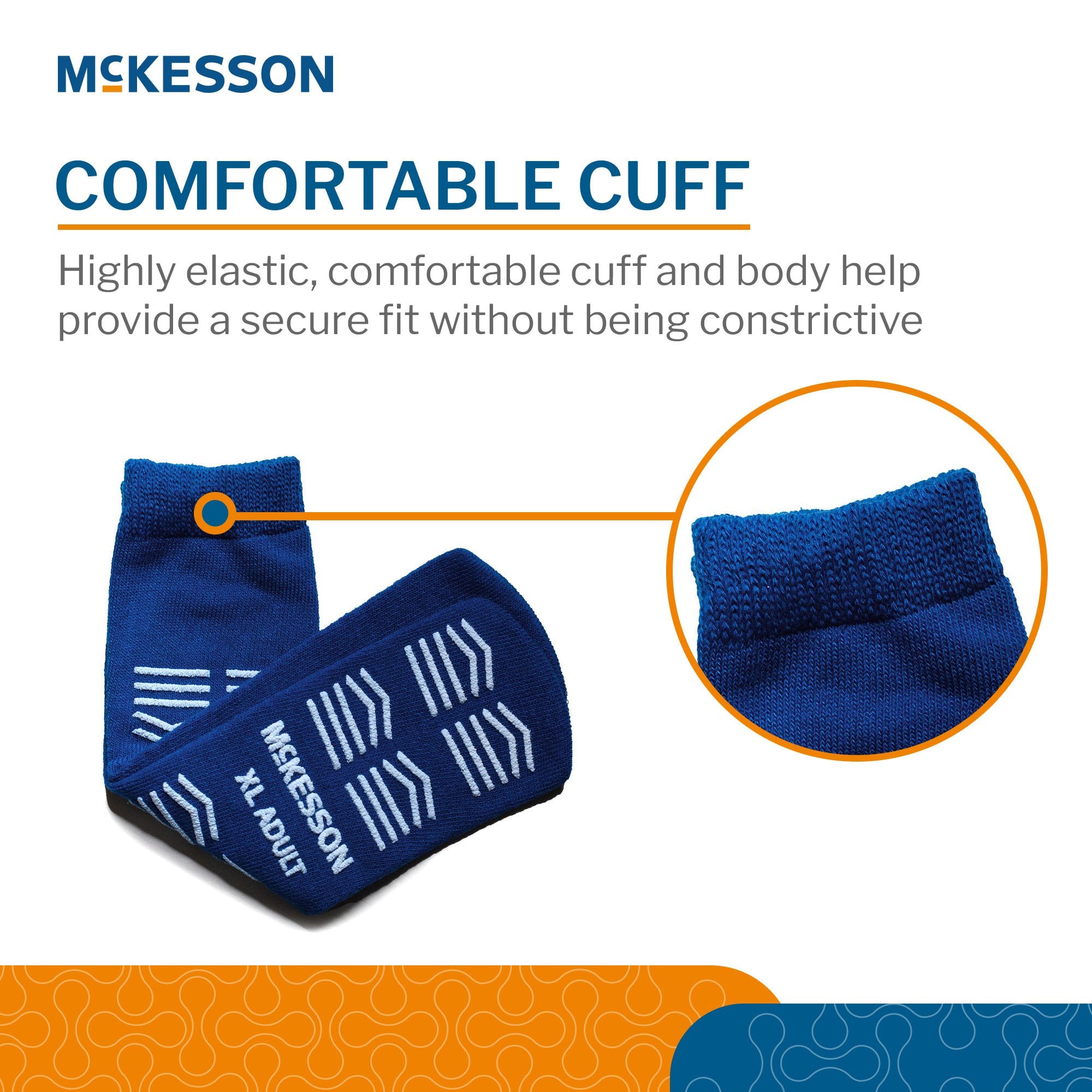 McKesson Brand 16-XL-3816 - McKesson Slipper Socks, Single Tread, Extra Large, Dark Blue - 1/Pair, 48/Case