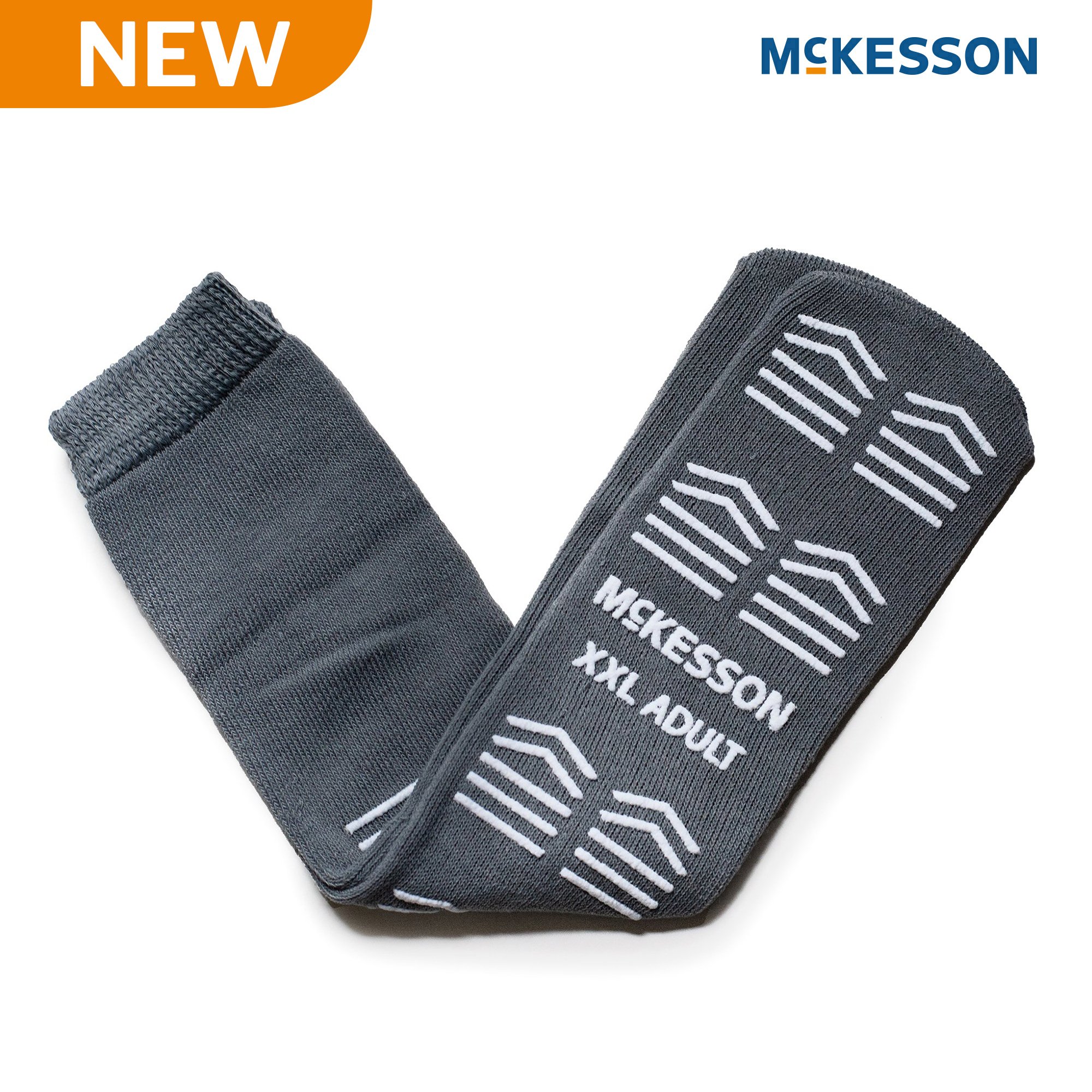 McKesson Brand 16-XXL-3800 - McKesson Slipper Socks, Single Tread, 2X-Large, Gray - 1/Pair, 48/Case