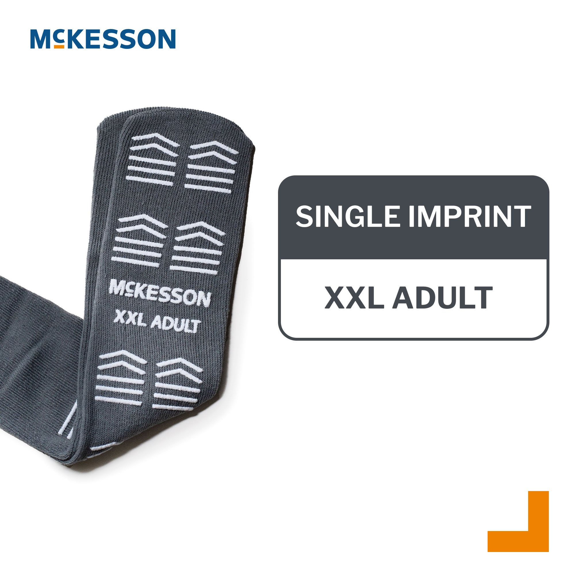 McKesson Brand 16-XXL-3800 - McKesson Slipper Socks, Single Tread, 2X-Large, Gray - 1/Pair, 48/Case