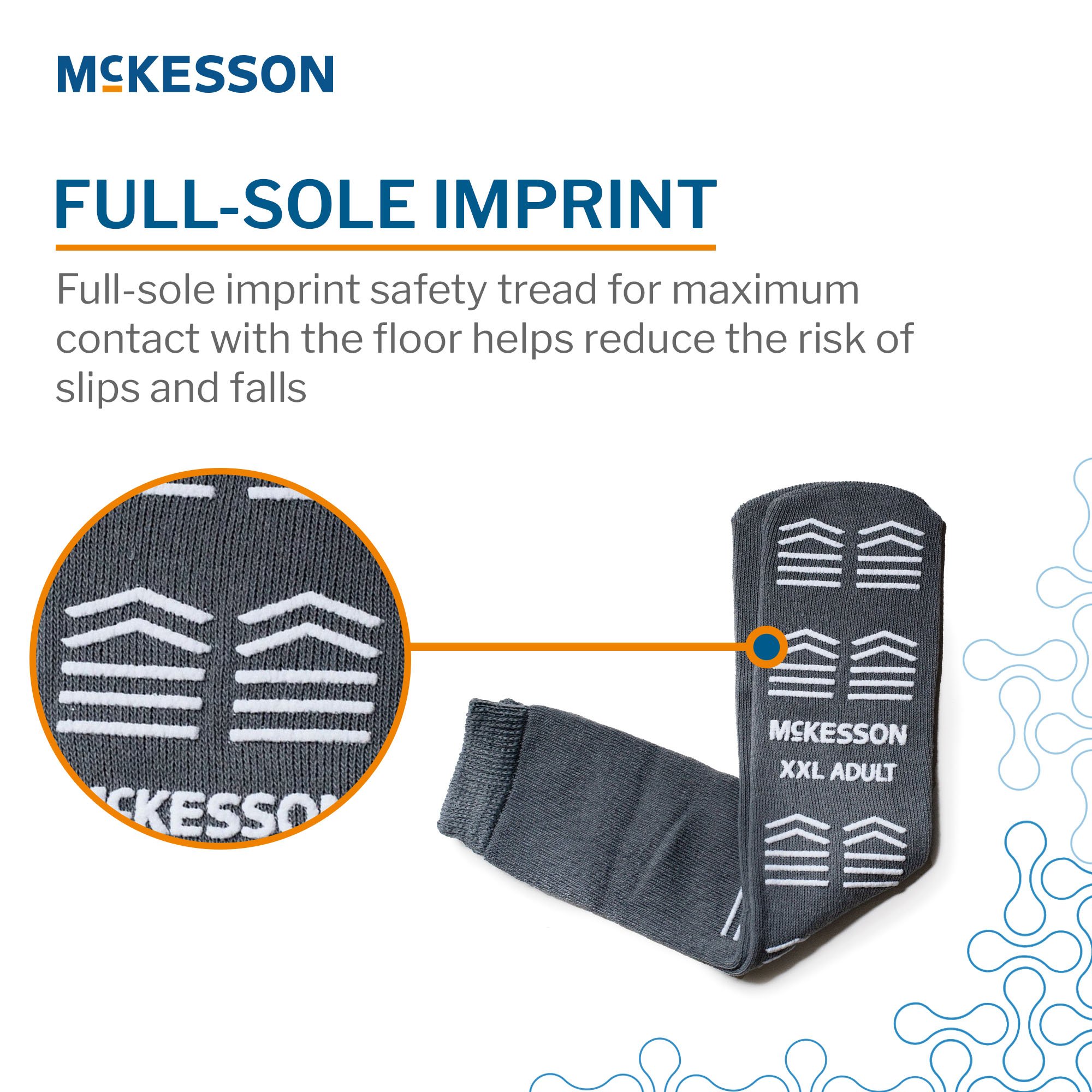 McKesson Brand 16-XXL-3800 - McKesson Slipper Socks, Single Tread, 2X-Large, Gray - 1/Pair, 48/Case
