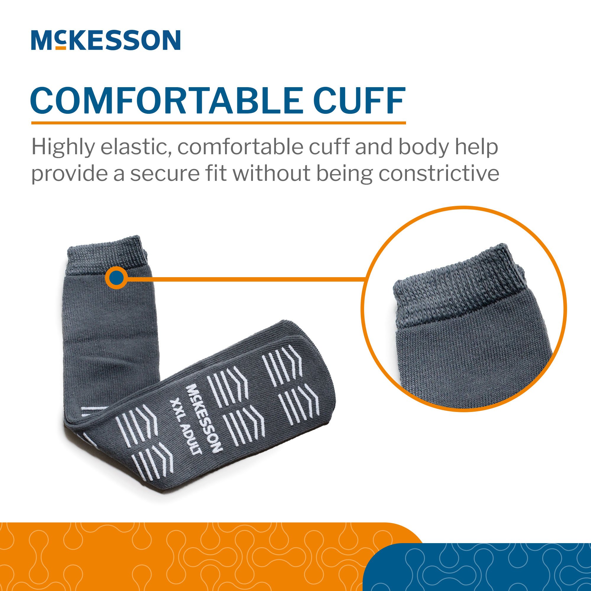McKesson Brand 16-XXL-3800 - McKesson Slipper Socks, Single Tread, 2X-Large, Gray - 1/Pair, 48/Case
