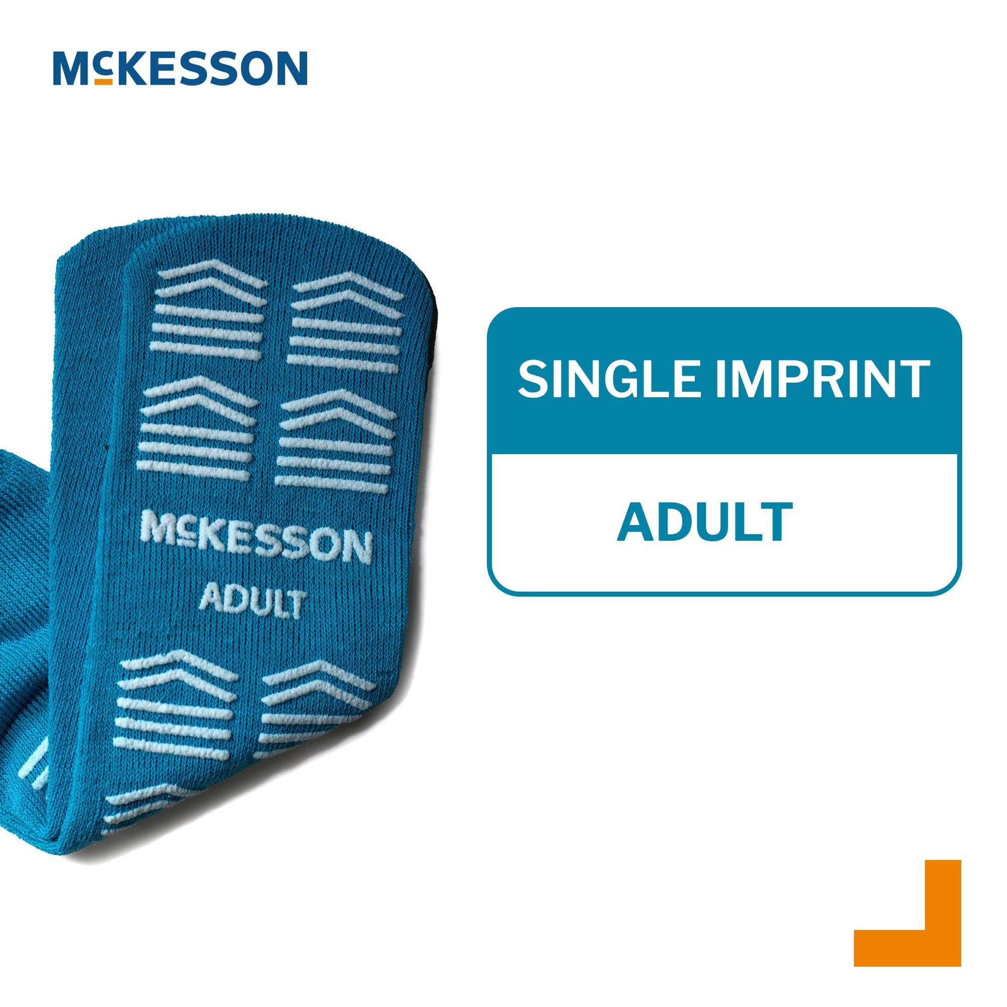 McKesson Brand 16-A-3828 - McKesson Slipper Socks, Single Tread, Adult Size, Teal - 1/Pair, 48/Case