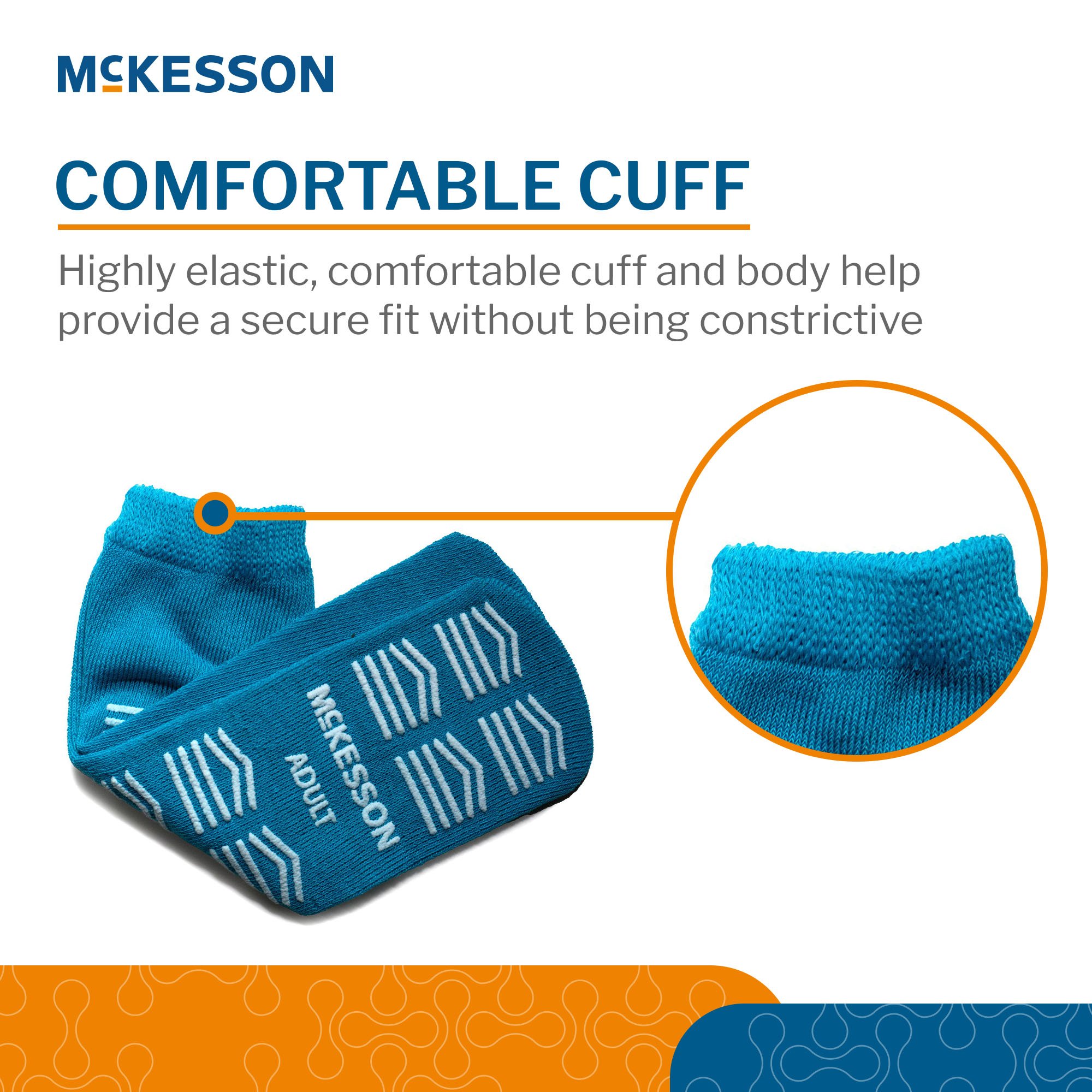 McKesson Brand 16-A-3828 - McKesson Slipper Socks, Single Tread, Adult Size, Teal - 1/Pair, 48/Case