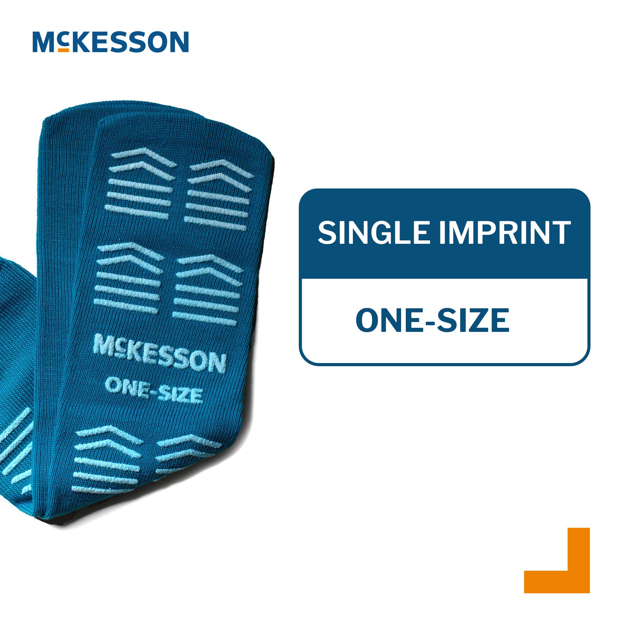 McKesson Brand 16-OS-1069 - McKesson Slipper Socks, Single Tread, One Size Fits Most, Teal - 1/Pair, 96/Case