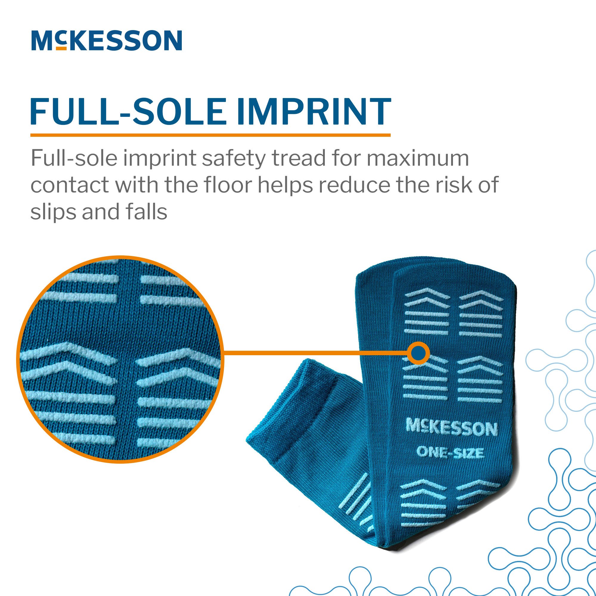 McKesson Brand 16-OS-1069 - McKesson Slipper Socks, Single Tread, One Size Fits Most, Teal - 1/Pair, 96/Case