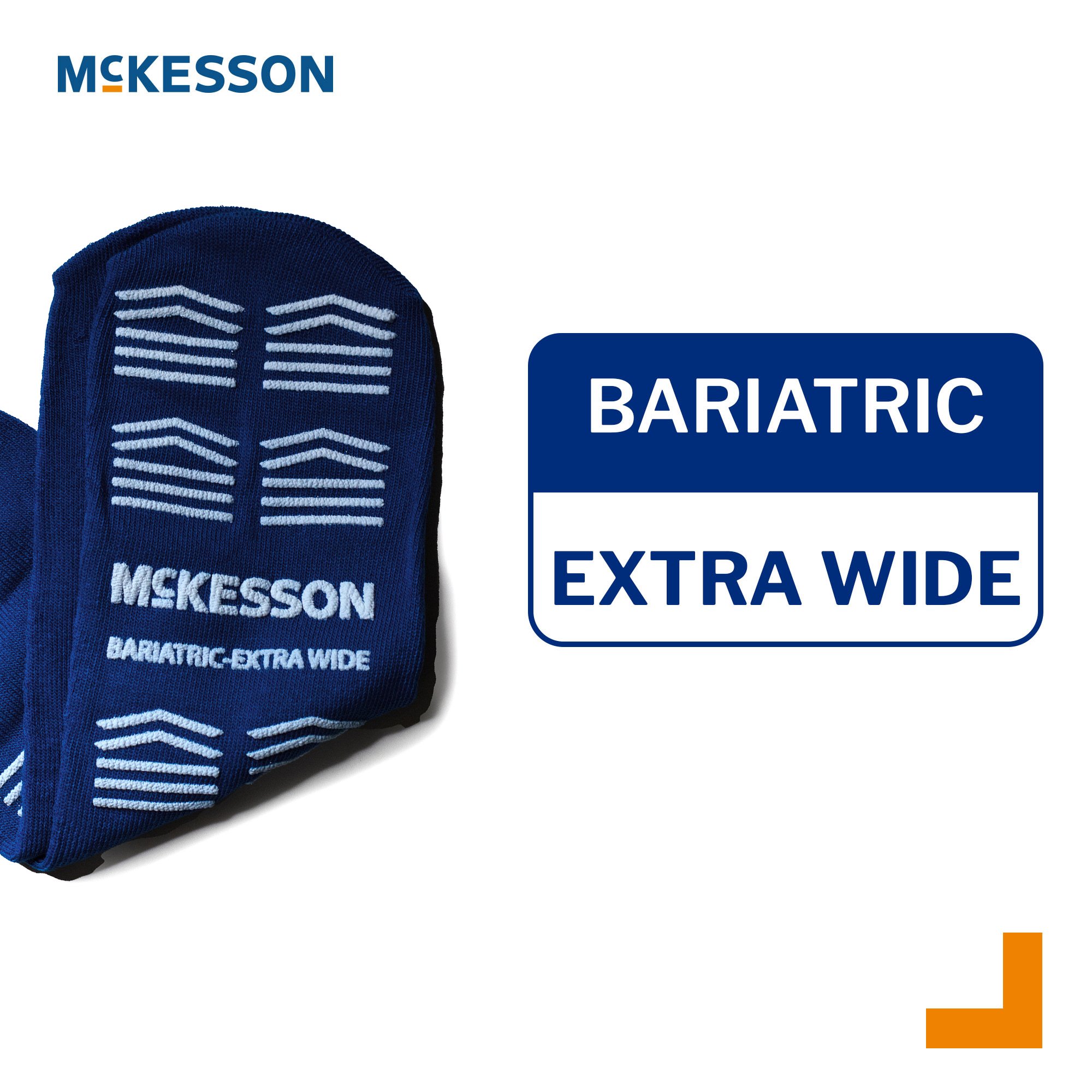 McKesson Brand 16-BXW-1099 - McKesson Slipper Socks, Single Tread, Bariatric, Kingfisher Blue - 1/Pair, 48/Case
