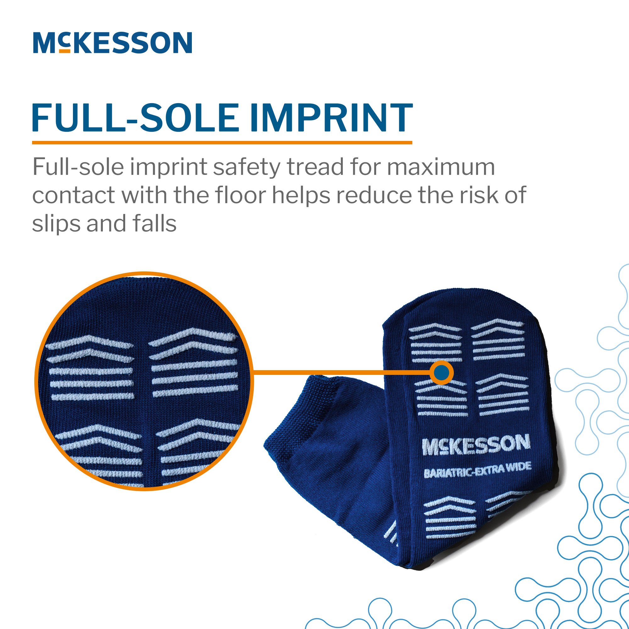 McKesson Brand 16-BXW-1099 - McKesson Slipper Socks, Single Tread, Bariatric, Kingfisher Blue - 1/Pair, 48/Case