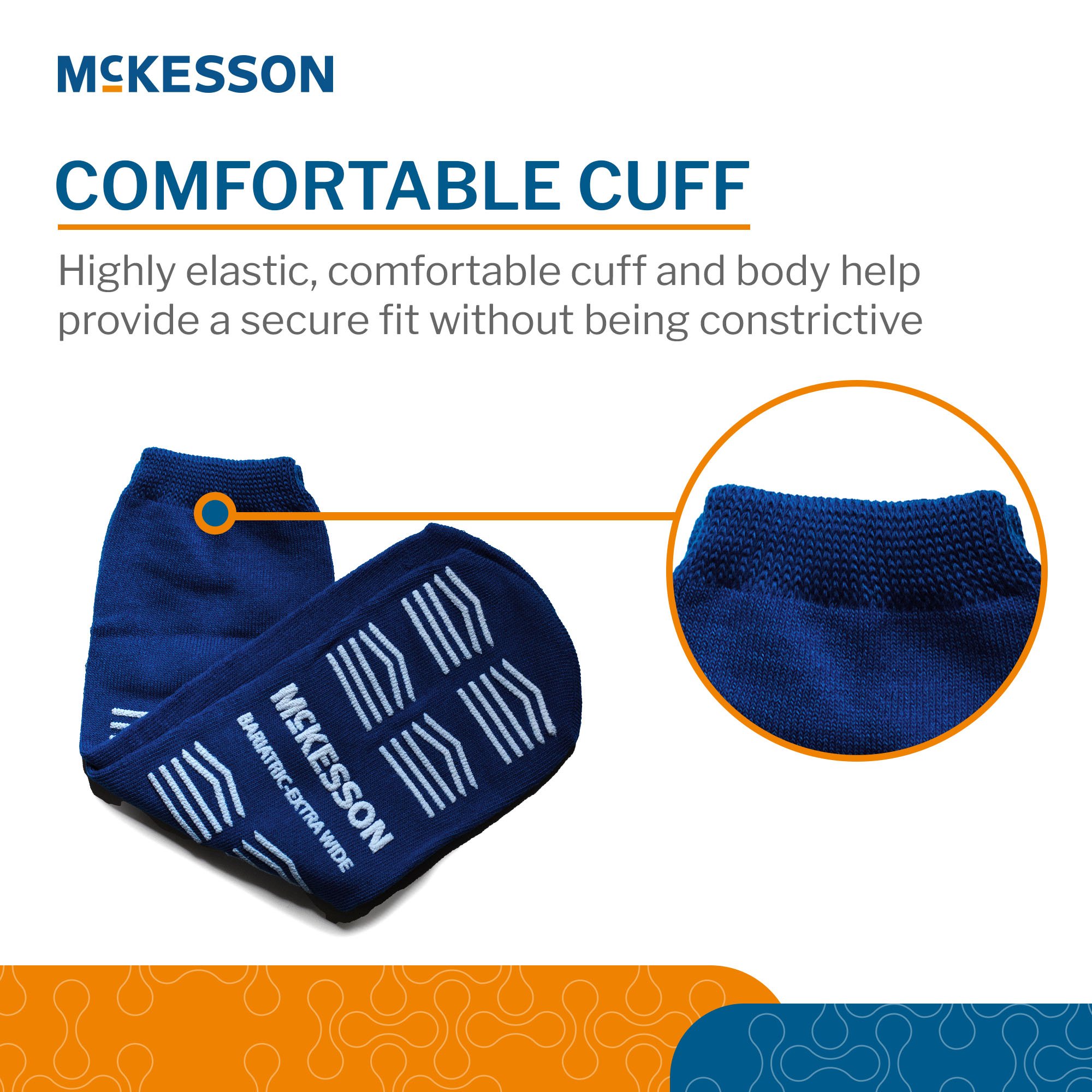 McKesson Brand 16-BXW-1099 - McKesson Slipper Socks, Single Tread, Bariatric, Kingfisher Blue - 1/Pair, 48/Case
