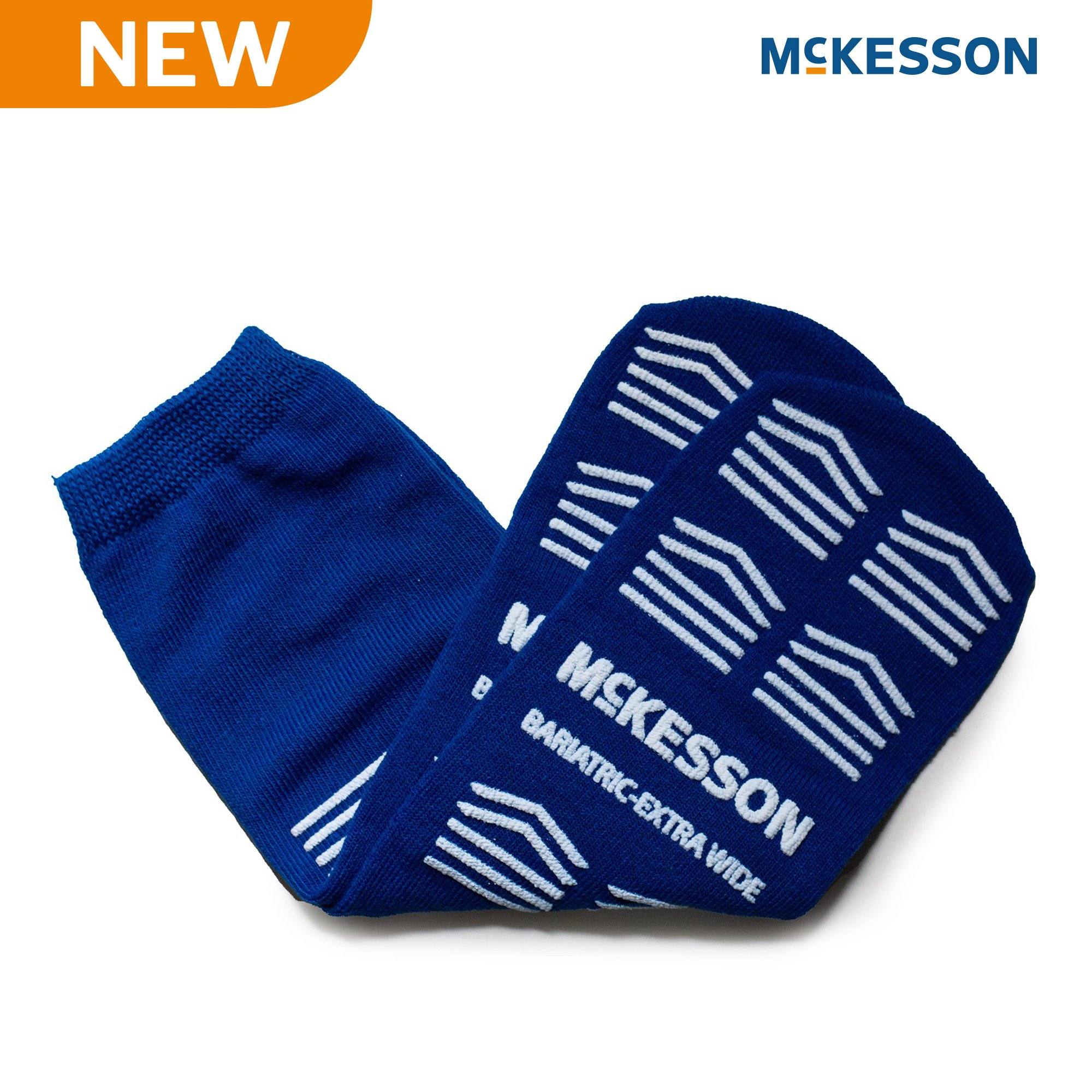 McKesson Brand 16-BXW-1099-D - McKesson Slipper Socks, Double Tread, Bariatric, Kingfisher Blue - 1/Pair, 48/Case