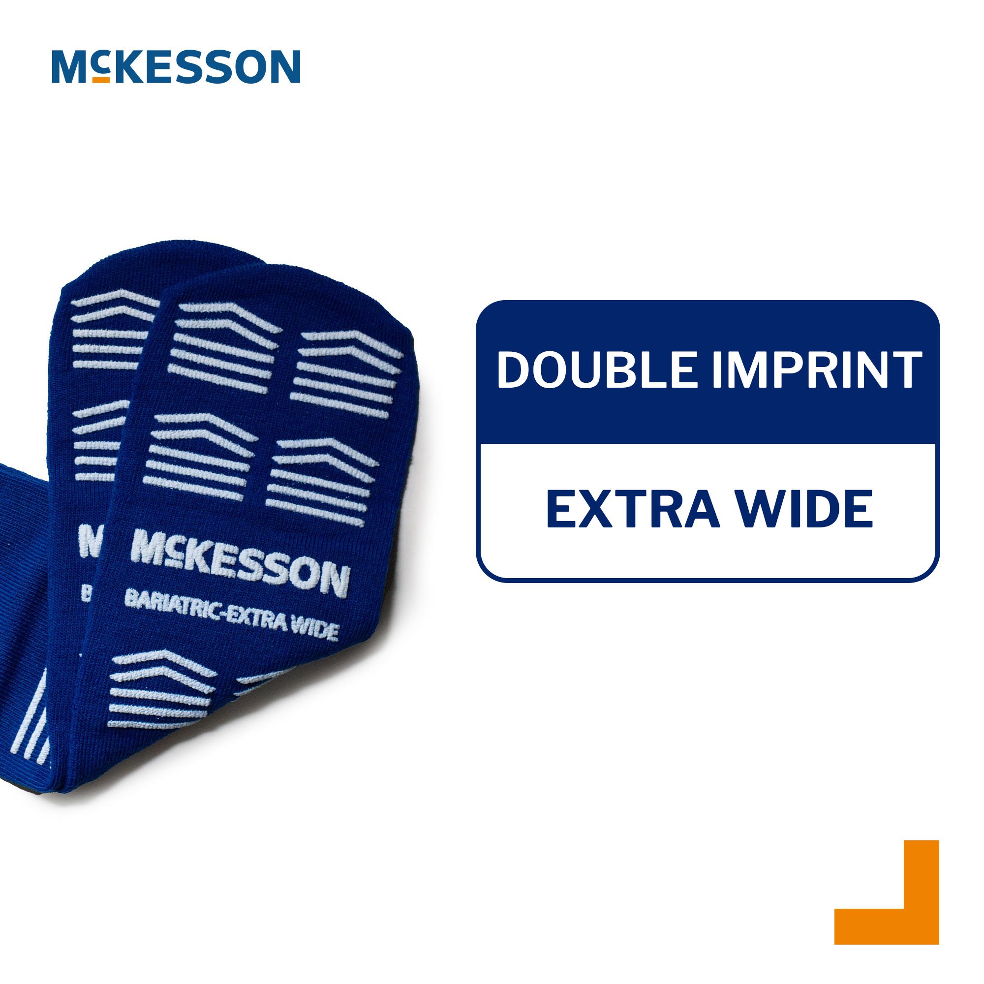 McKesson Brand 16-BXW-1099-D - McKesson Slipper Socks, Double Tread, Bariatric, Kingfisher Blue - 1/Pair, 48/Case