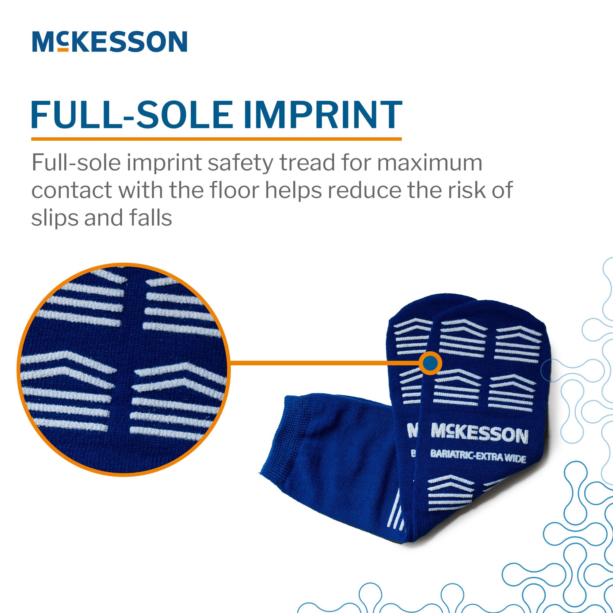 McKesson Brand 16-BXW-1099-D - McKesson Slipper Socks, Double Tread, Bariatric, Kingfisher Blue - 1/Pair, 48/Case