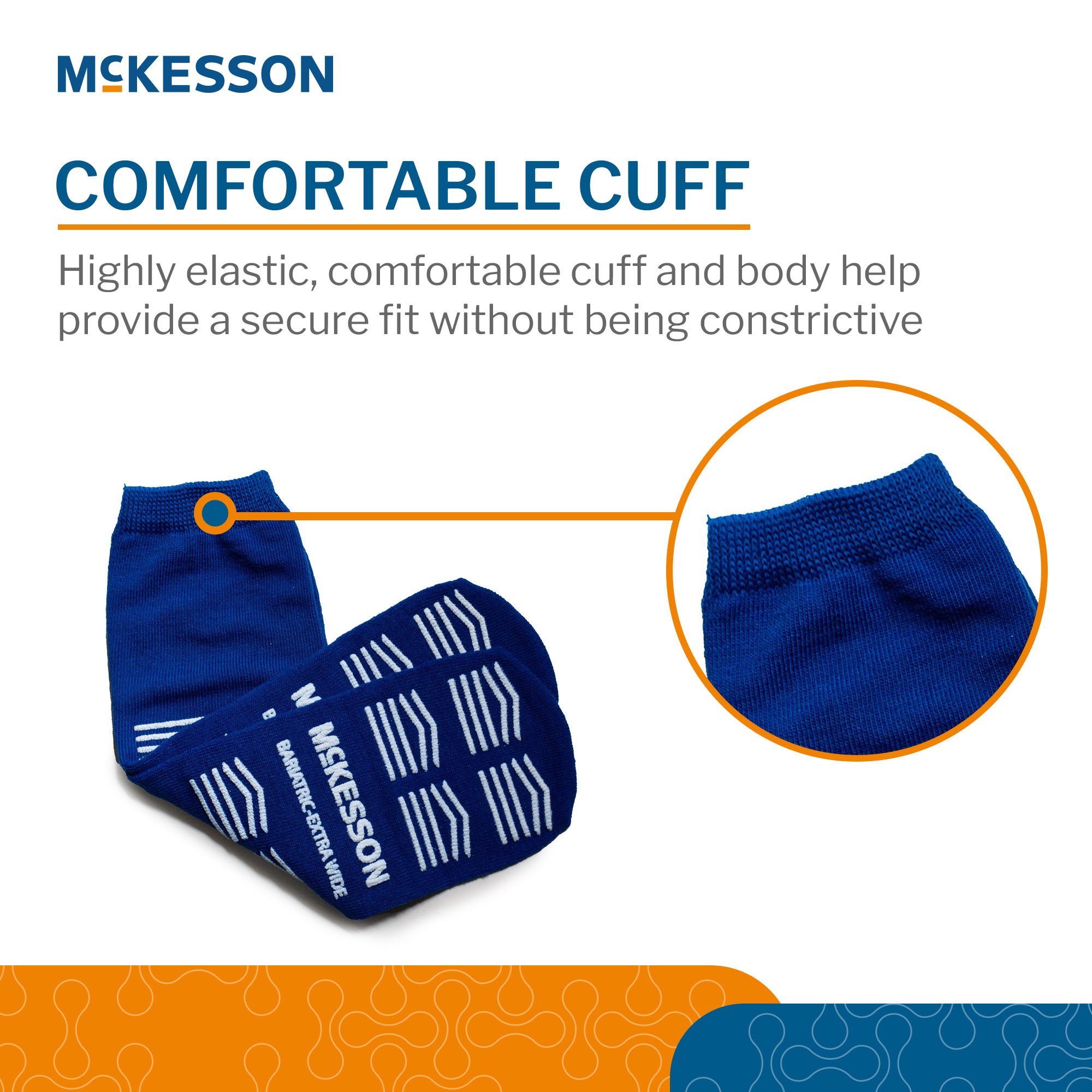 McKesson Brand 16-BXW-1099-D - McKesson Slipper Socks, Double Tread, Bariatric, Kingfisher Blue - 1/Pair, 48/Case