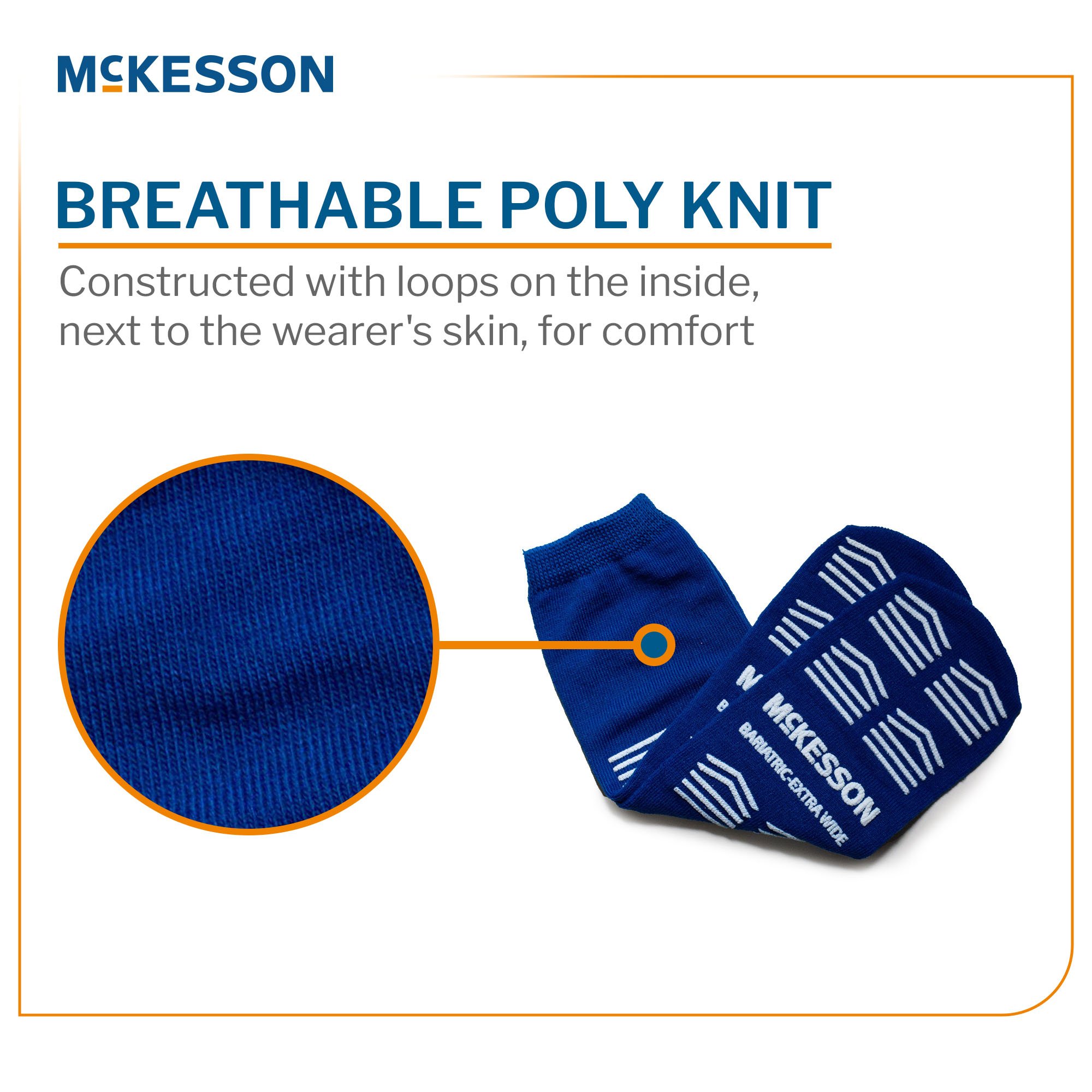 McKesson Brand 16-BXW-1099-D - McKesson Slipper Socks, Double Tread, Bariatric, Kingfisher Blue - 1/Pair, 48/Case