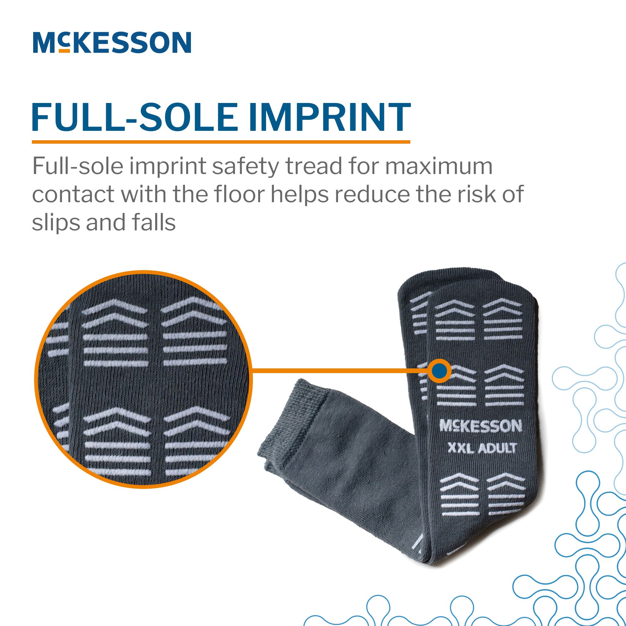 McKesson Brand 16-XXL-3800-D - McKesson Slipper Socks, Double Tread, 2X-Large, Gray - 1/Pair, 48/Case