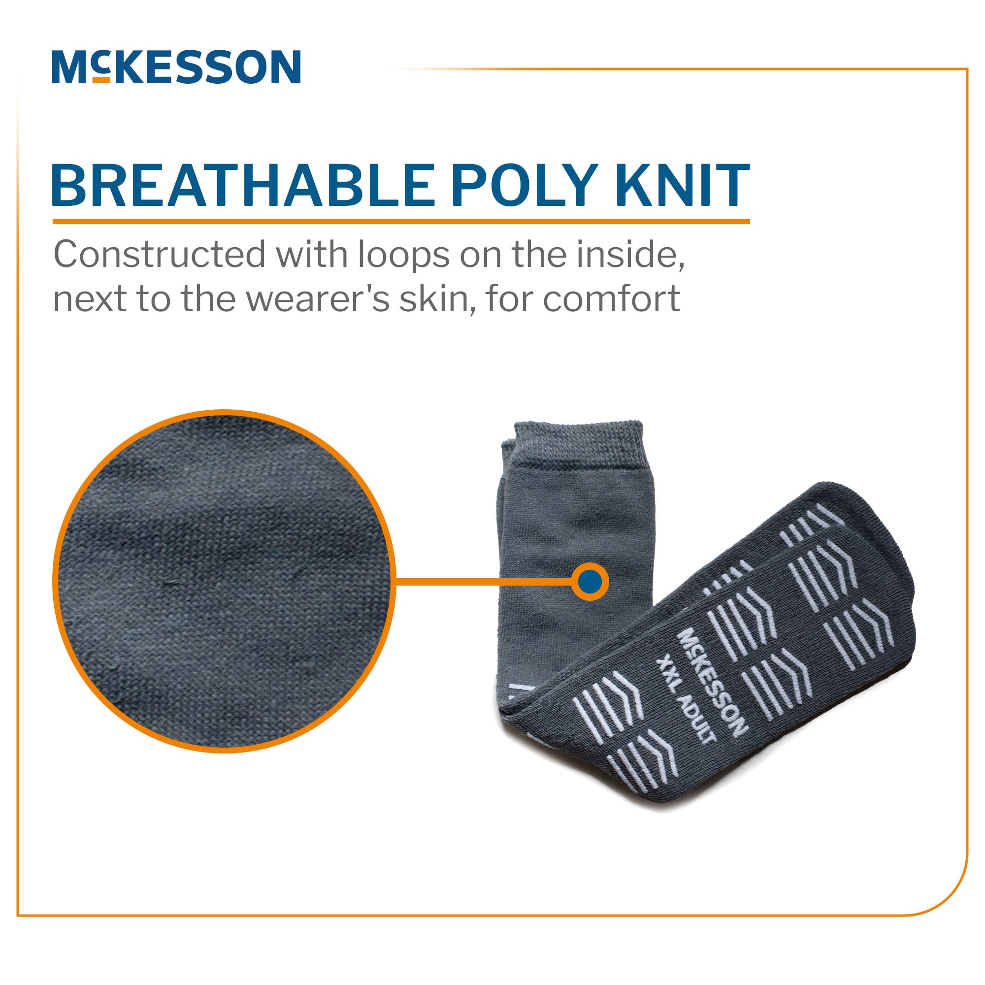 McKesson Brand 16-XXL-3800-D - McKesson Slipper Socks, Double Tread, 2X-Large, Gray - 1/Pair, 48/Case