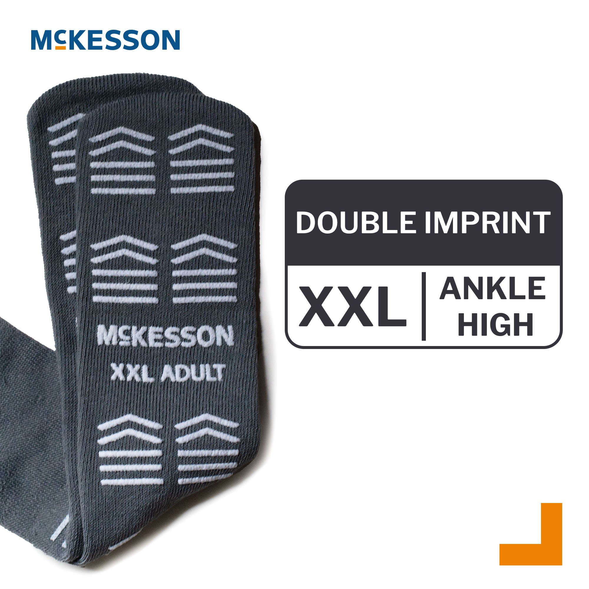 McKesson Brand 16-XXL-3800-D - McKesson Slipper Socks, Double Tread, 2X-Large, Gray - 1/Pair, 48/Case