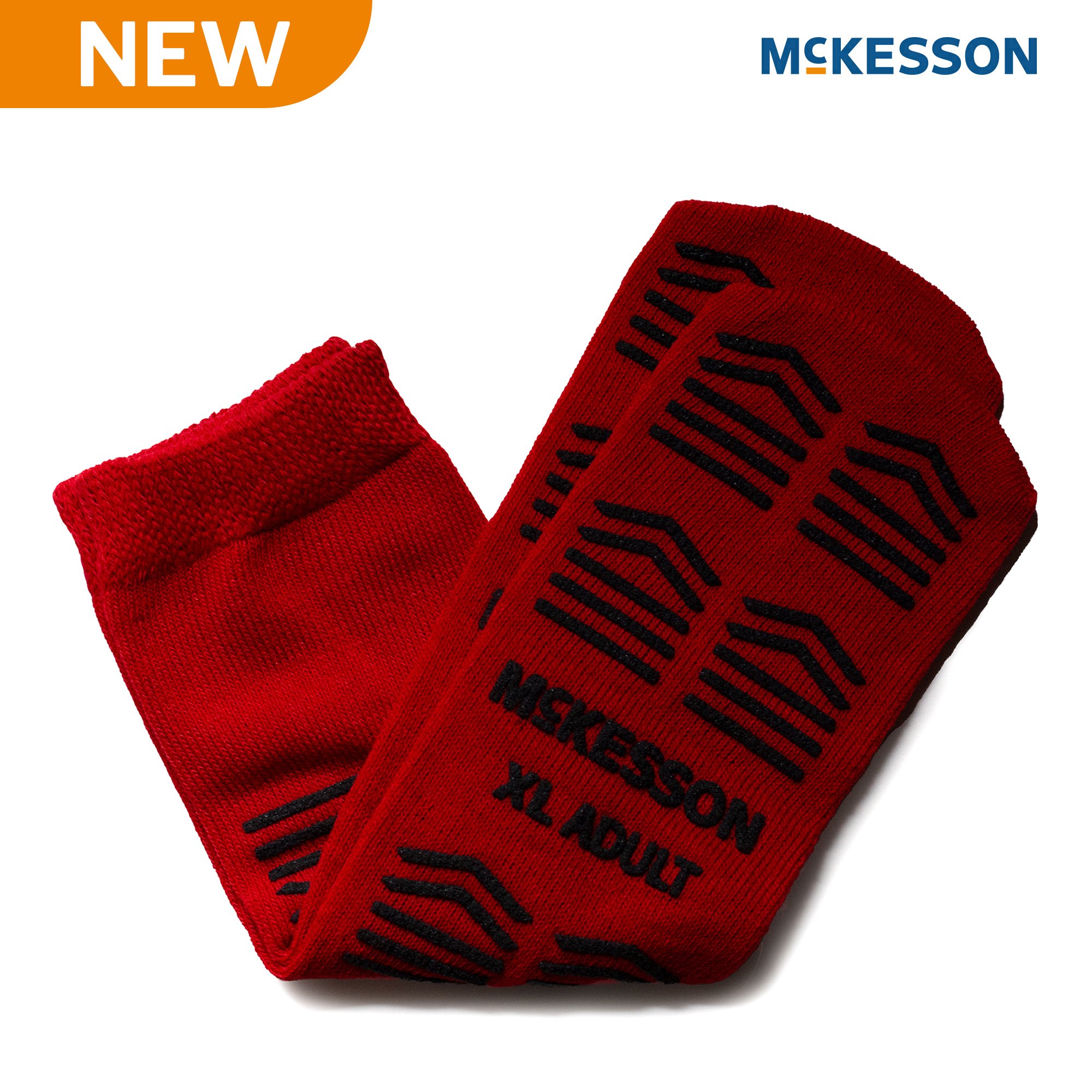 McKesson Brand 16-XL-3811-D - McKesson Slipper Socks, Double Tread, Extra Large, Red - 1/Pair, 48/Case