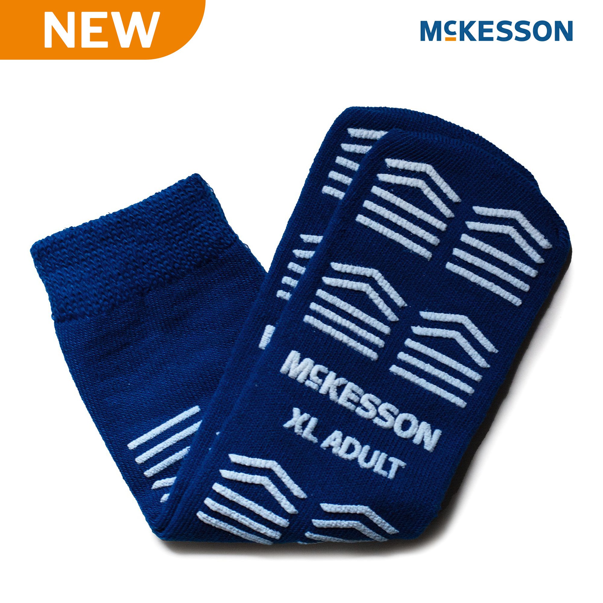 McKesson Brand 16-XL-3816-D - McKesson Slipper Socks, Double Tread, Extra Large, Dark Blue - 1/Pair, 48/Case