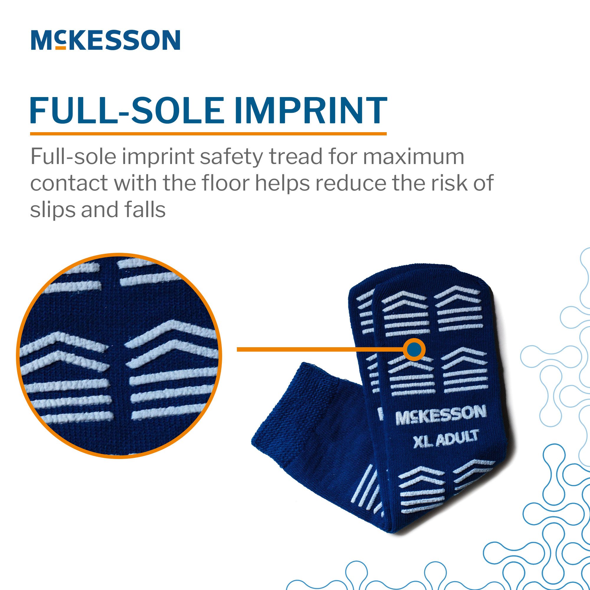 McKesson Brand 16-XL-3816-D - McKesson Slipper Socks, Double Tread, Extra Large, Dark Blue - 1/Pair, 48/Case