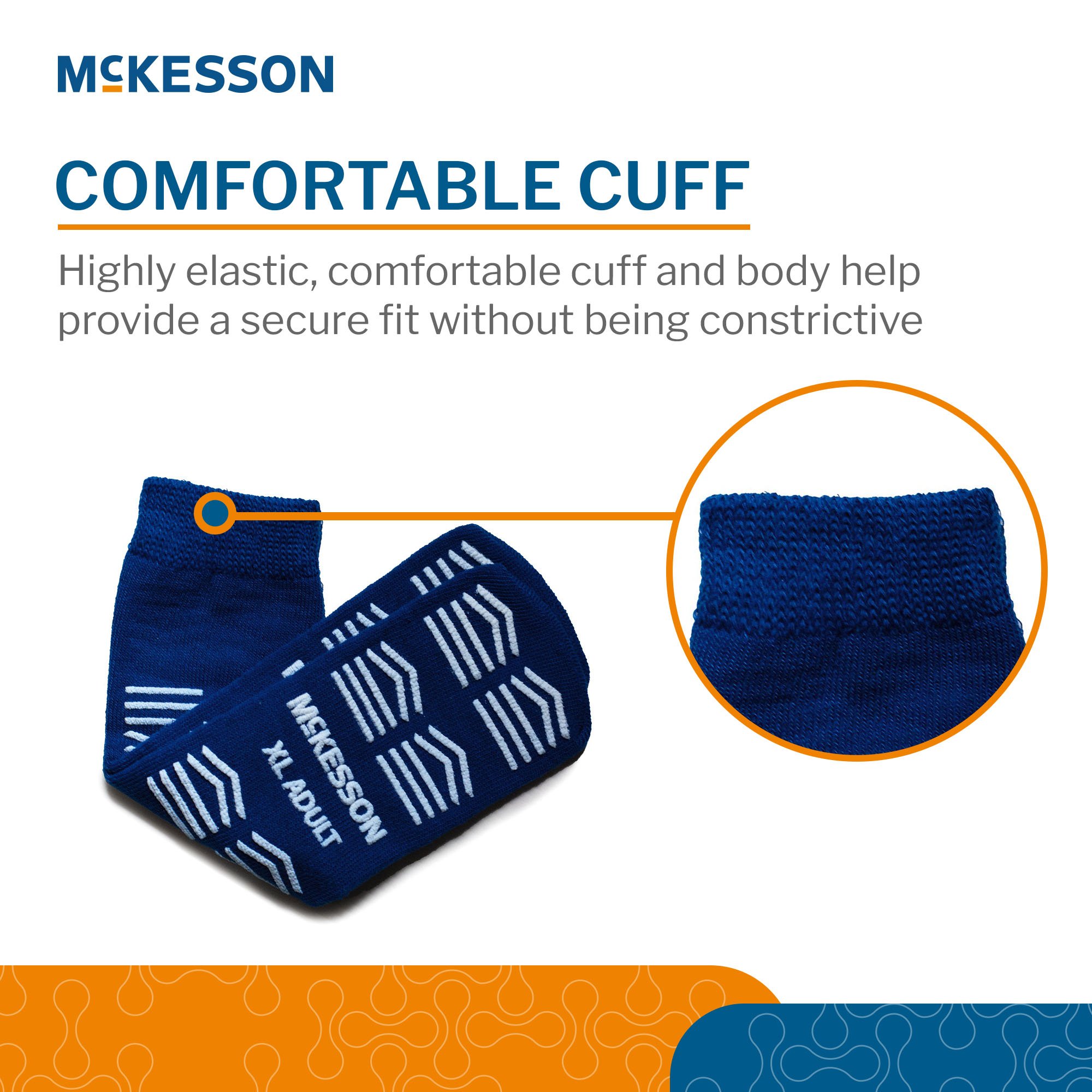 McKesson Brand 16-XL-3816-D - McKesson Slipper Socks, Double Tread, Extra Large, Dark Blue - 1/Pair, 48/Case