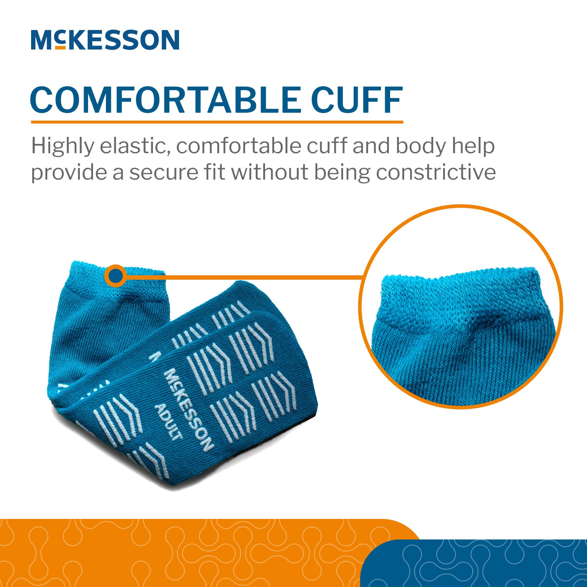 McKesson Brand 16-A-3828-D - McKesson Slipper Socks, Double Tread, Adult, Teal - 1/Pair, 48/Case