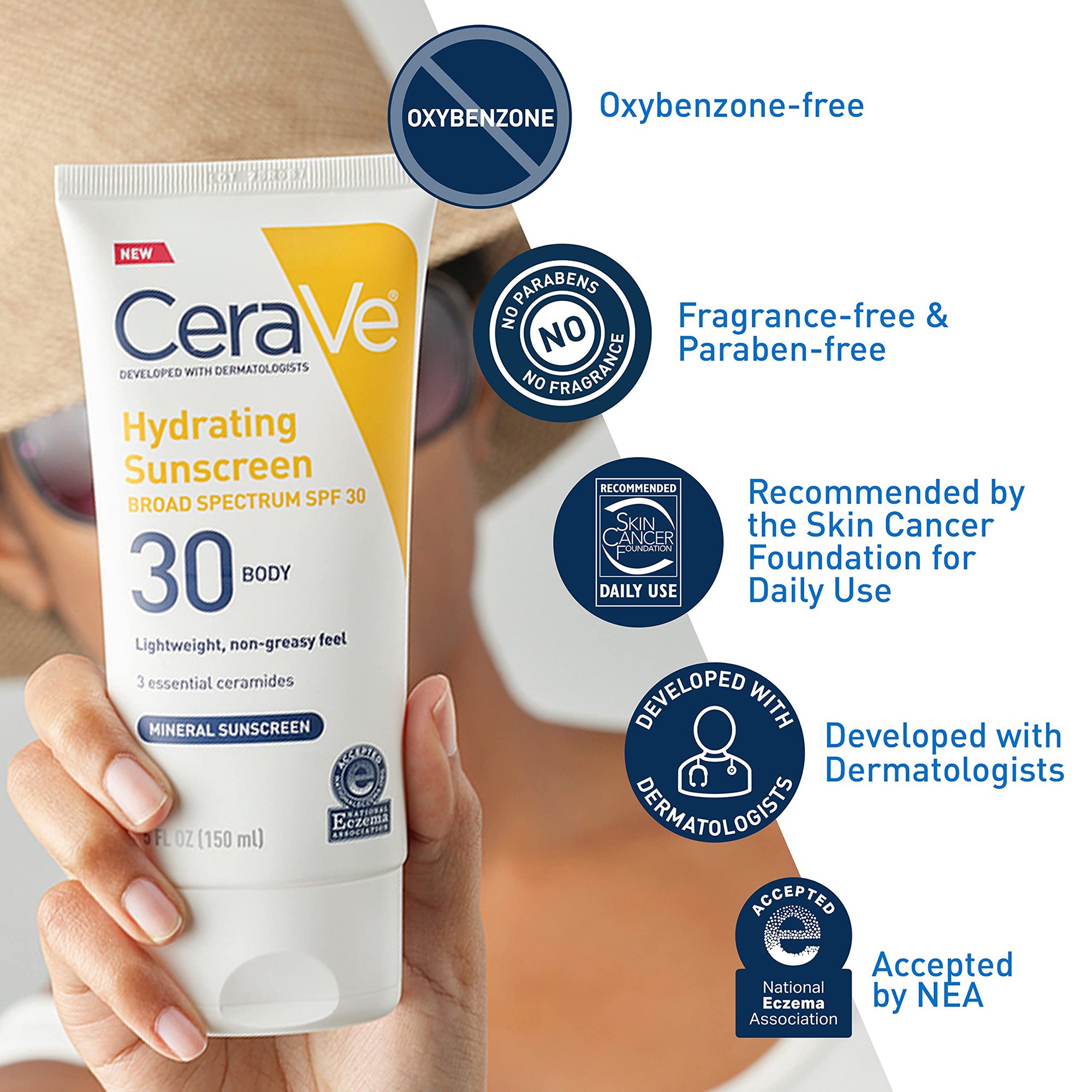 Loreal USA 60600051499 - CeraVe® Hydrating Mineral Sunscreen for Body SPF 30, 5-ounce Tube - 1/Each