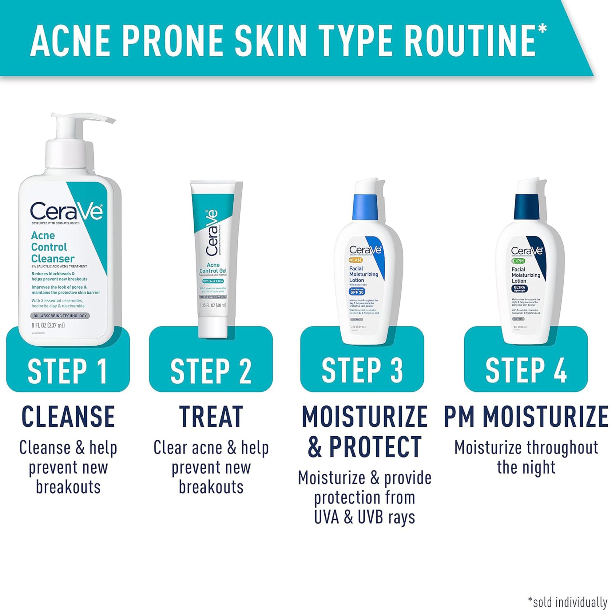 Loreal USA 60600057713 - CeraVe® 2% Salicylic Acid Acne Control Cleanser with Ceramides & Hectorite Clay - 1/Each