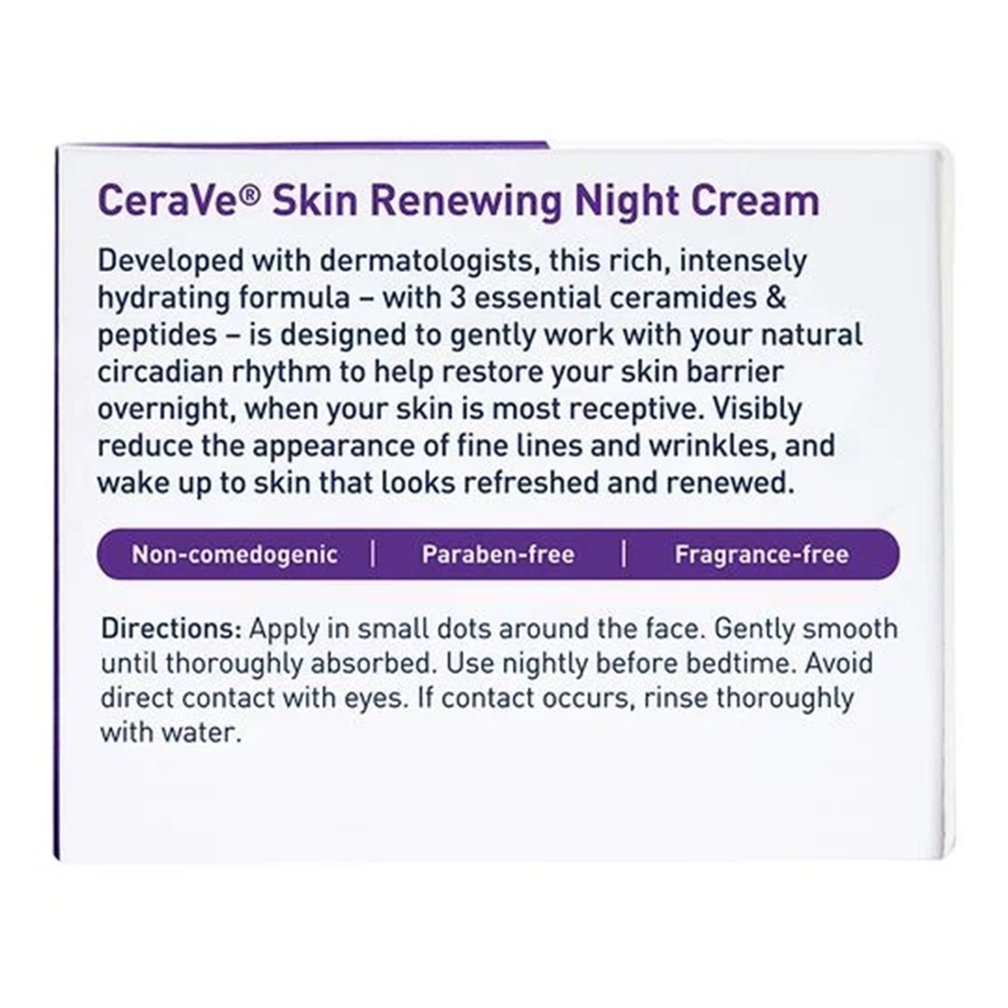 Loreal USA 60600053760 - CeraVe® Skin Renewing Night Cream Peptide Complex, 48-gram Jar - 1/Each