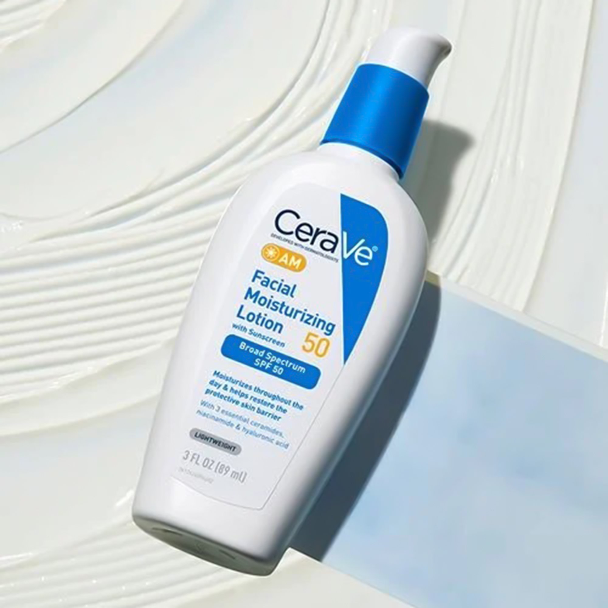 Loreal USA 60600061263 - CeraVe® AM Facial Moisturizing Lotion, SPF 50, 3-ounce Bottle - 1/Each