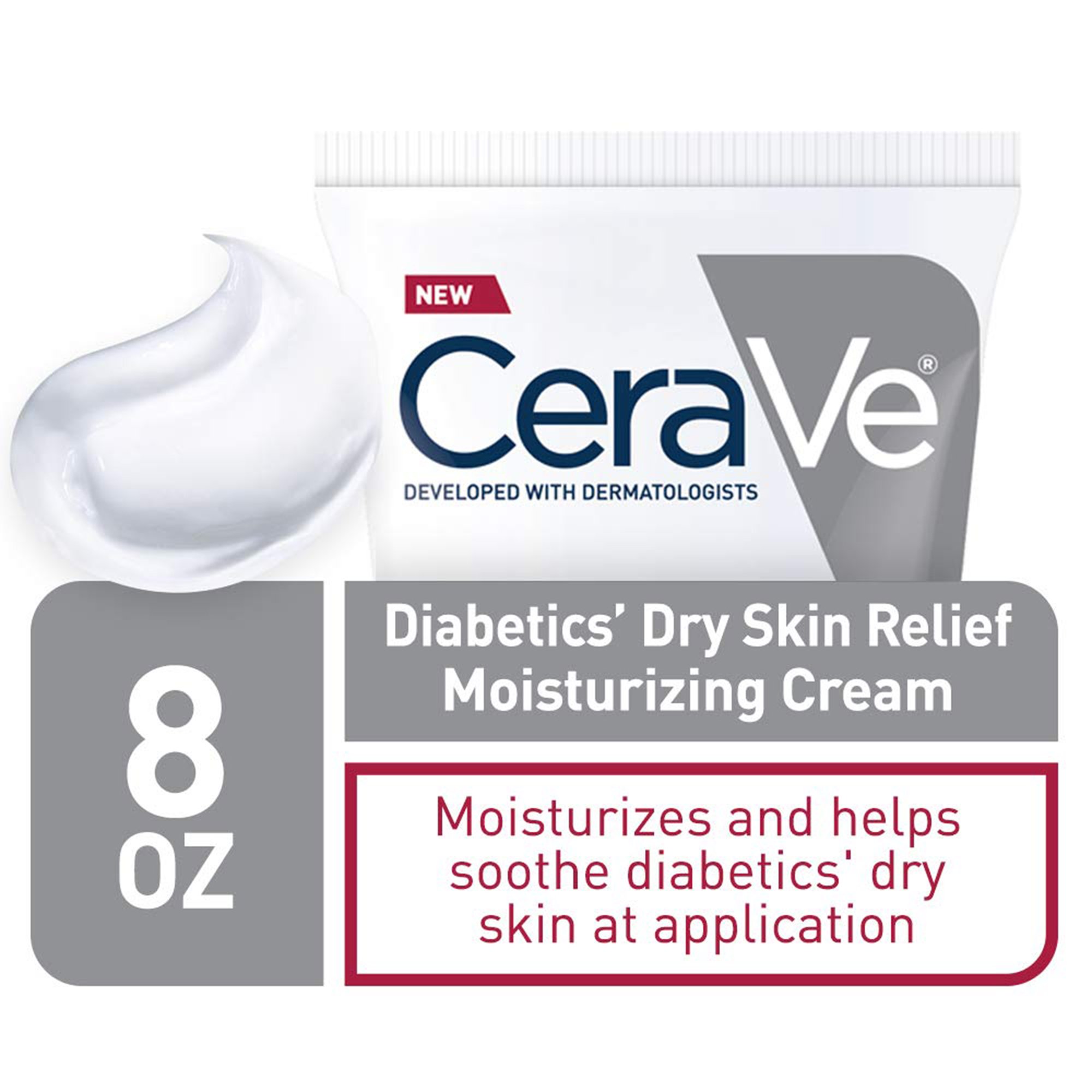 Loreal USA 60600051215 - CeraVe® Diabetics' Dry Skin Relief Moisturizing Cream, 8-ounce Tube - 1/Each